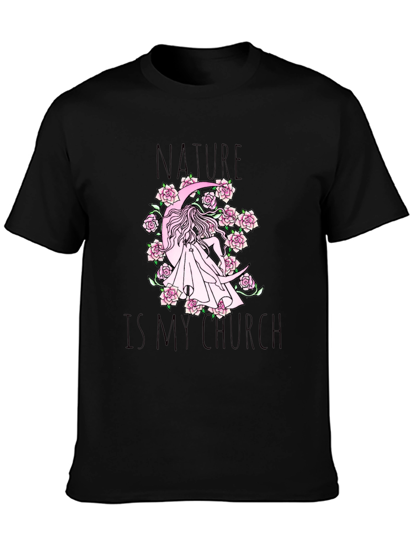 Nature Is My Church Black Graphic Tee