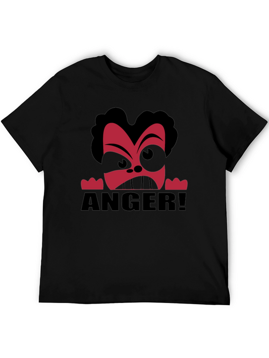 Anger Cartoon Graphic Black T-Shirt