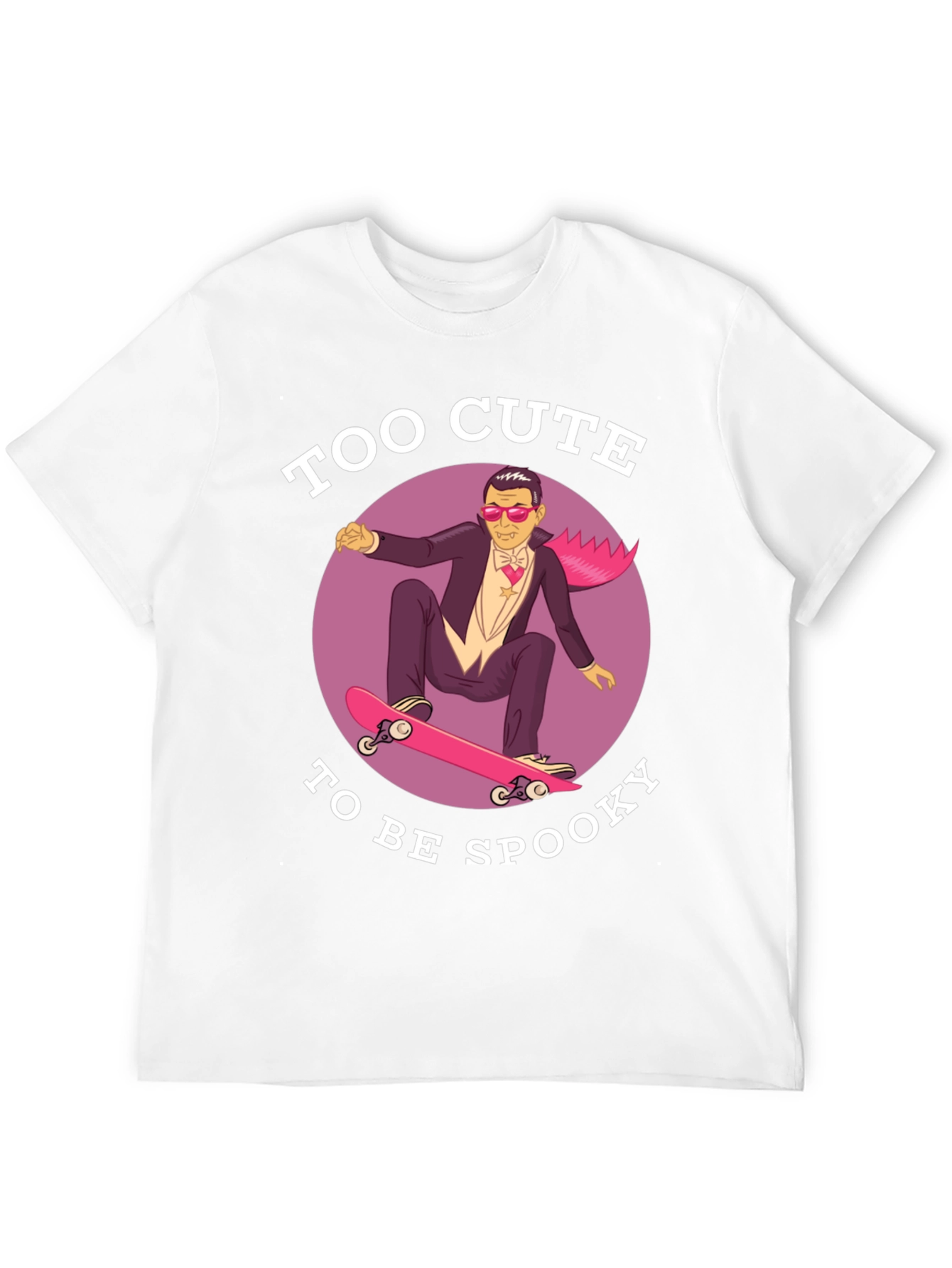 Too Cute To Be Spooky Skateboard Dracula Graphic Tee