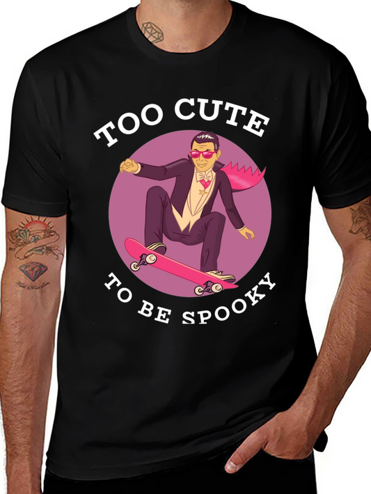 Too Cute To Be Spooky Skateboard Dracula Graphic Tee