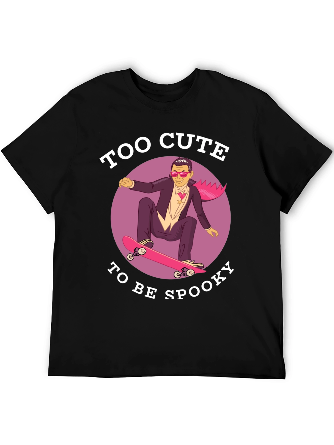 Too Cute To Be Spooky Skateboard Dracula Graphic Tee