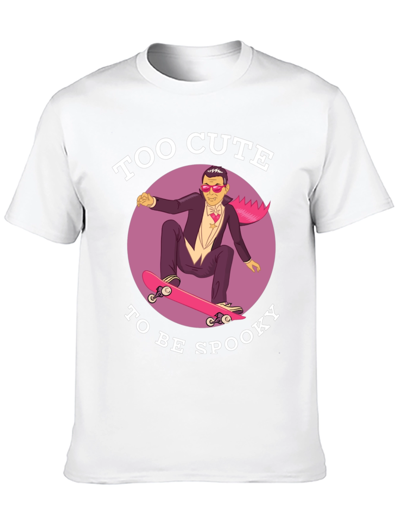 Too Cute To Be Spooky Skateboard Dracula Graphic Tee
