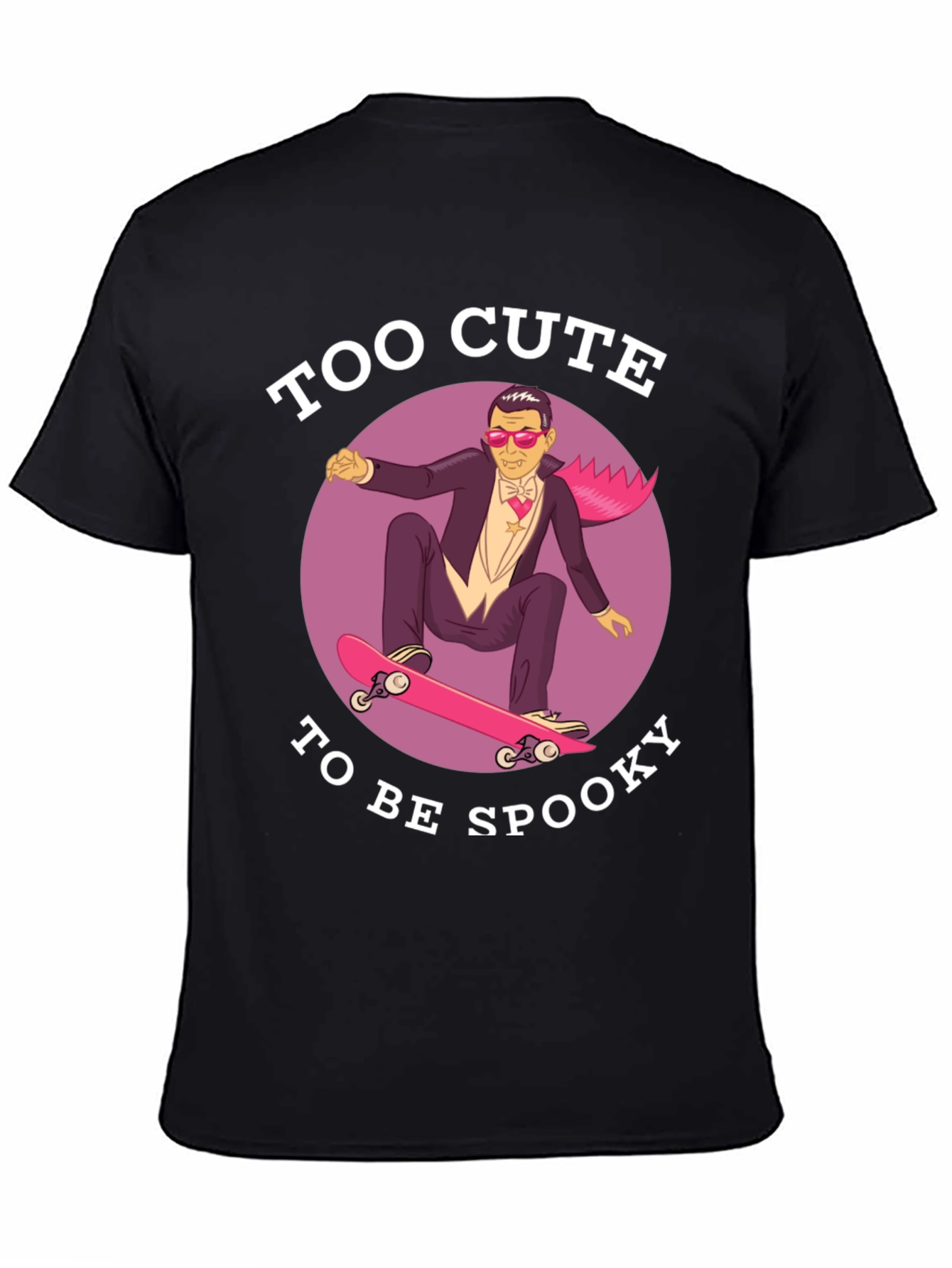 Too Cute To Be Spooky Skateboard Dracula Graphic Tee