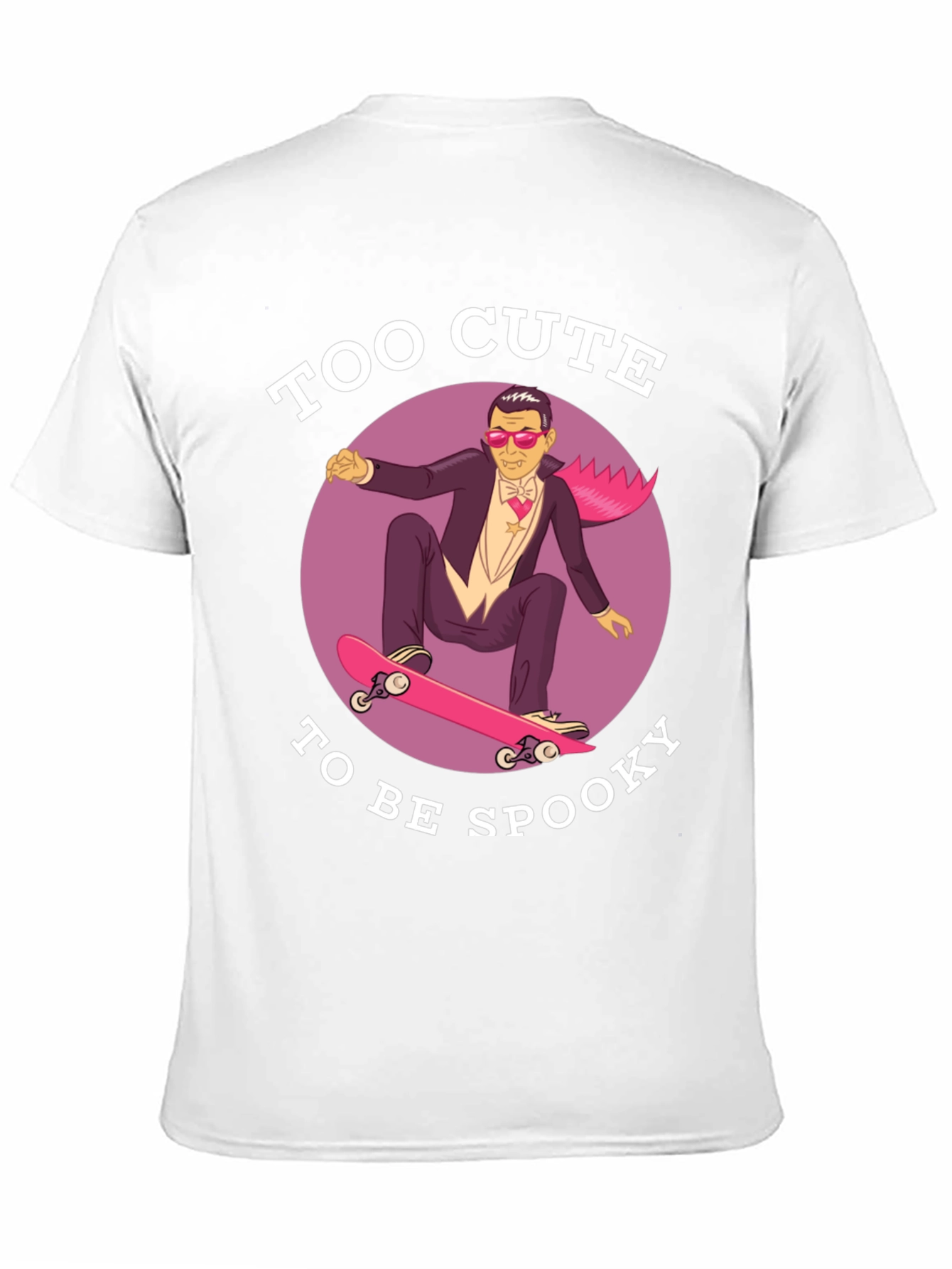 Too Cute To Be Spooky Skateboard Dracula Graphic Tee