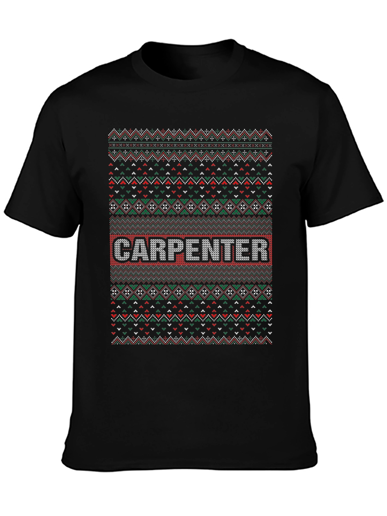 Carpenter Ugly Christmas Sweater Style T-Shirt
