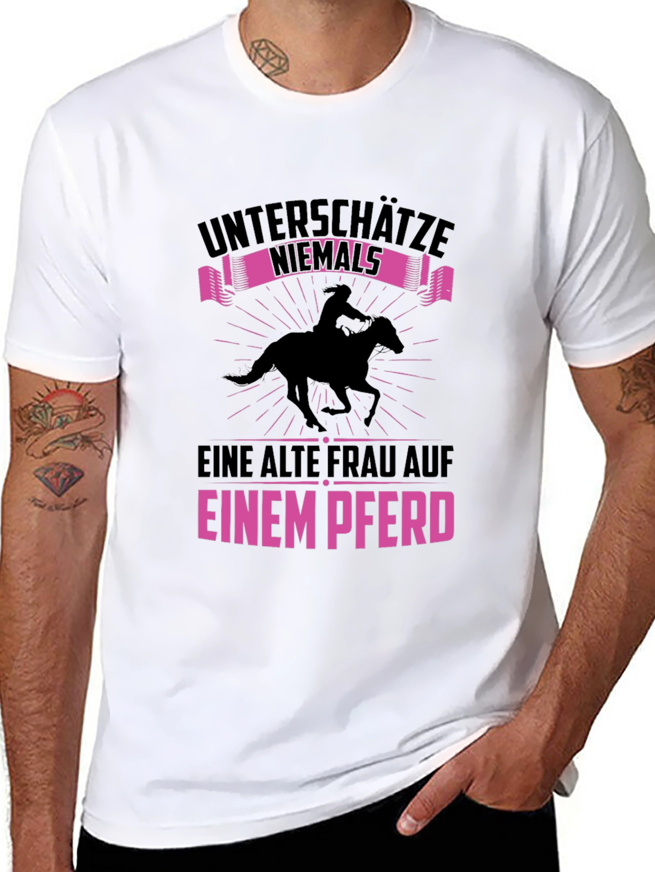 Never Underestimate Old Woman on Horse T-Shirt