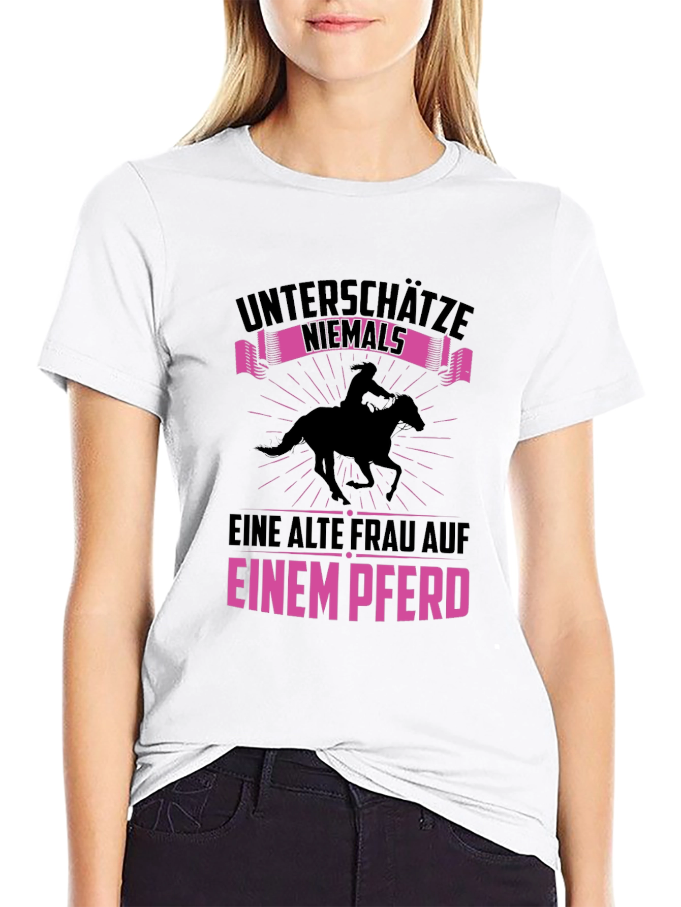 Never Underestimate Old Woman on Horse T-Shirt