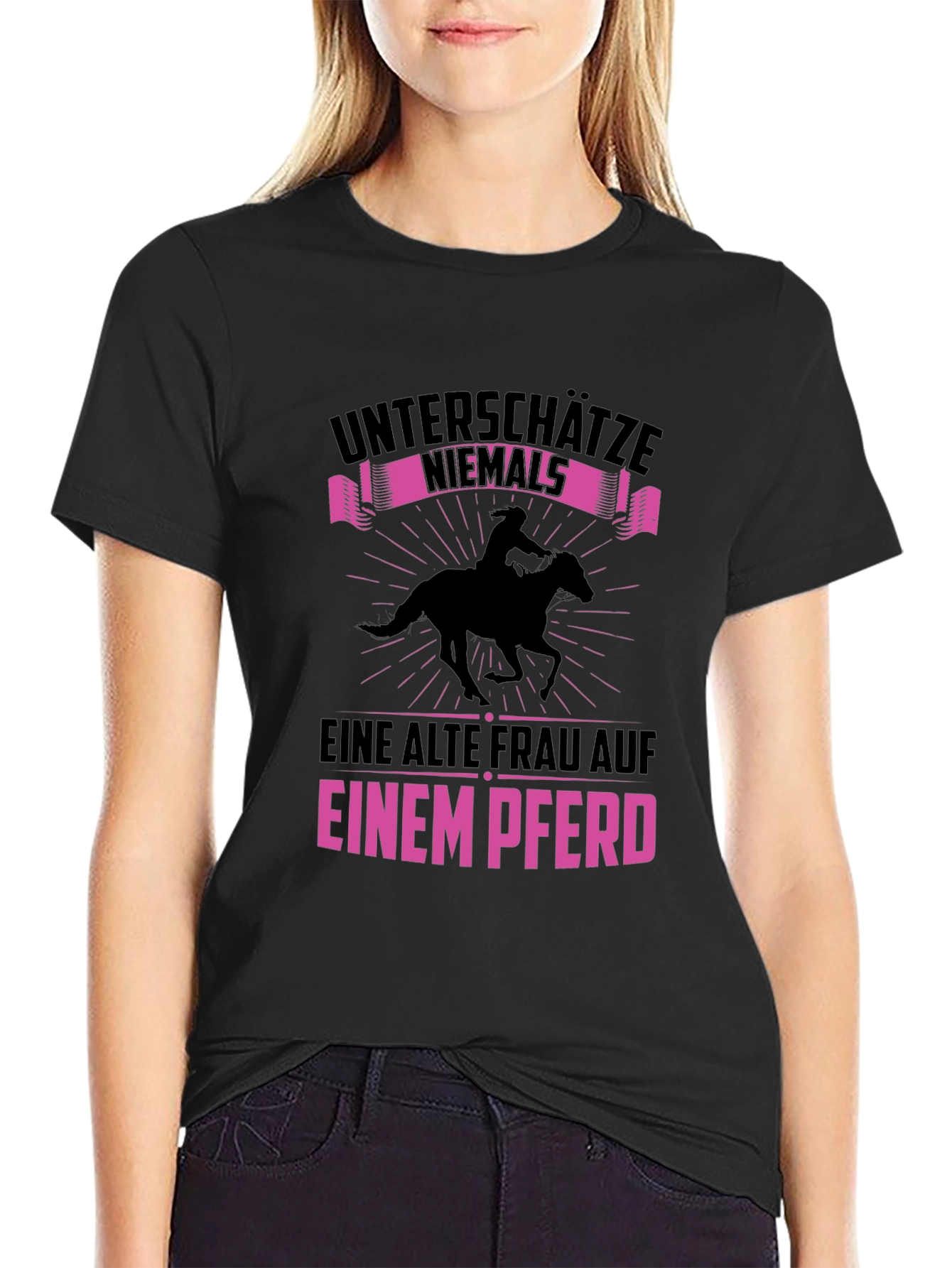 Never Underestimate Old Woman on Horse T-Shirt