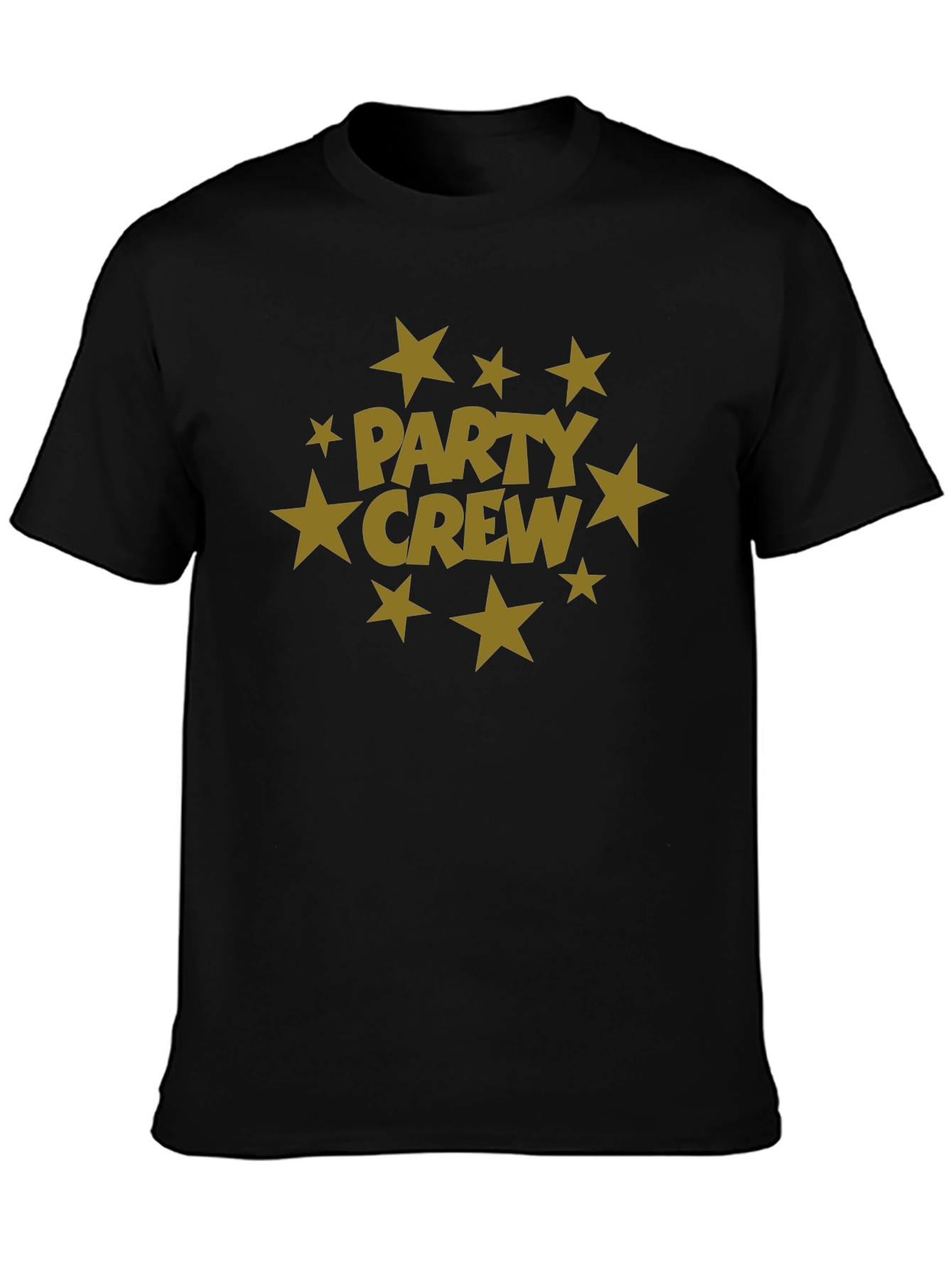 Party Crew Black T-Shirt with Star Graphic