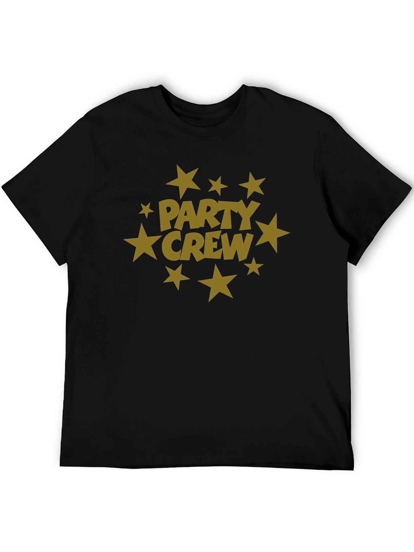 Party Crew Black T-Shirt with Star Graphic