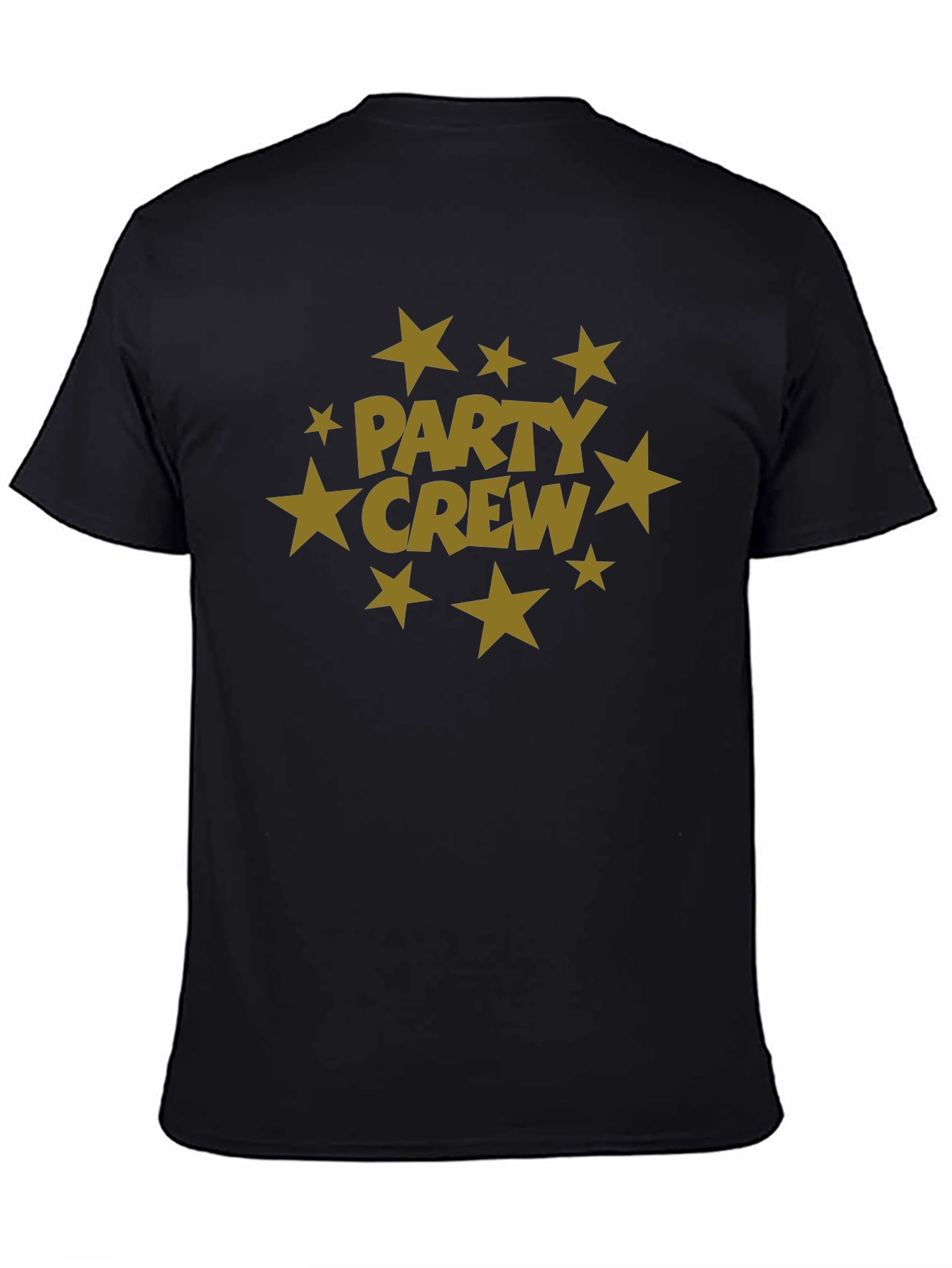 Party Crew Black T-Shirt with Star Graphic