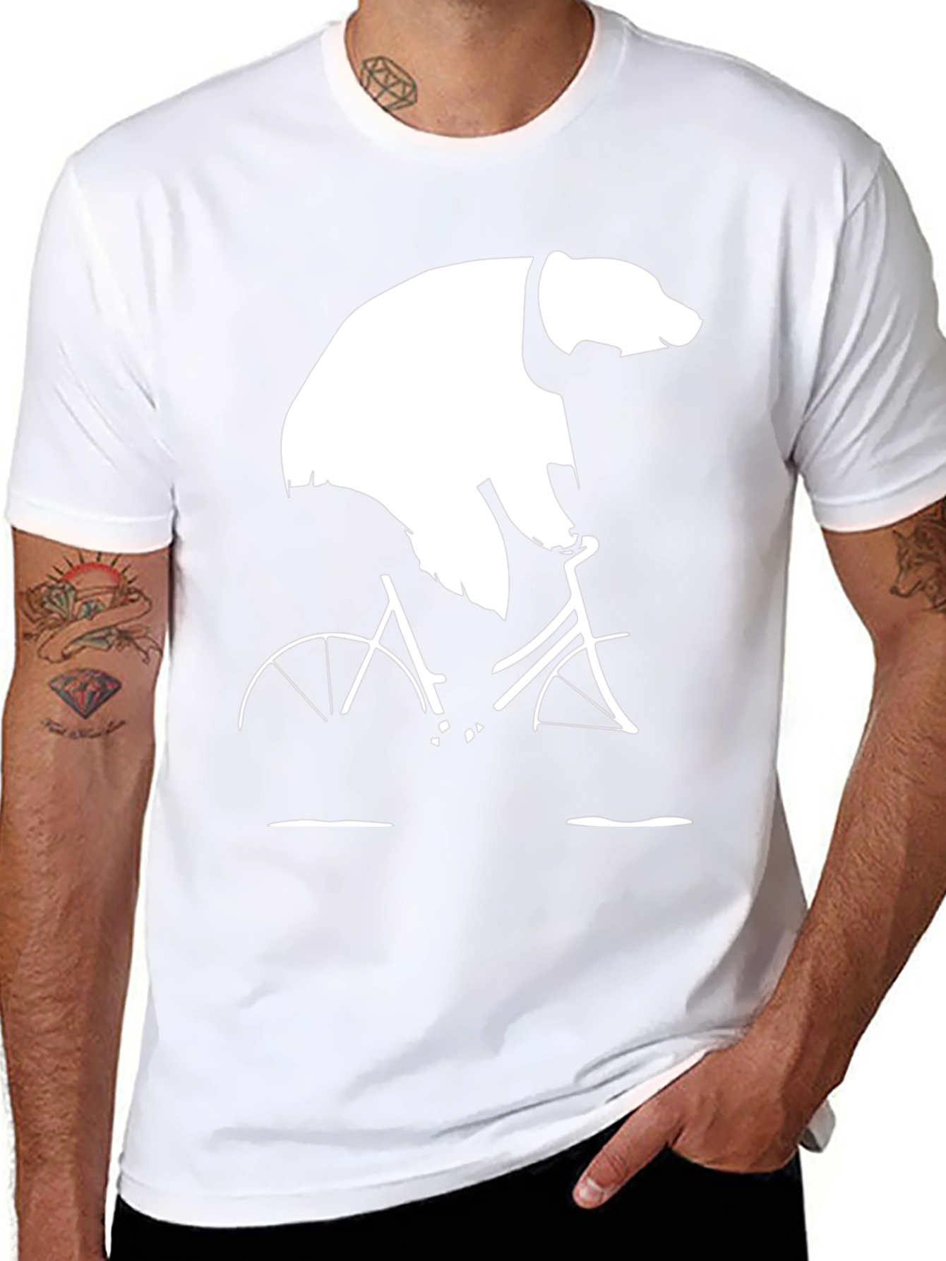 Bear on Bike Graphic Tee - Cool Mens T-Shirt