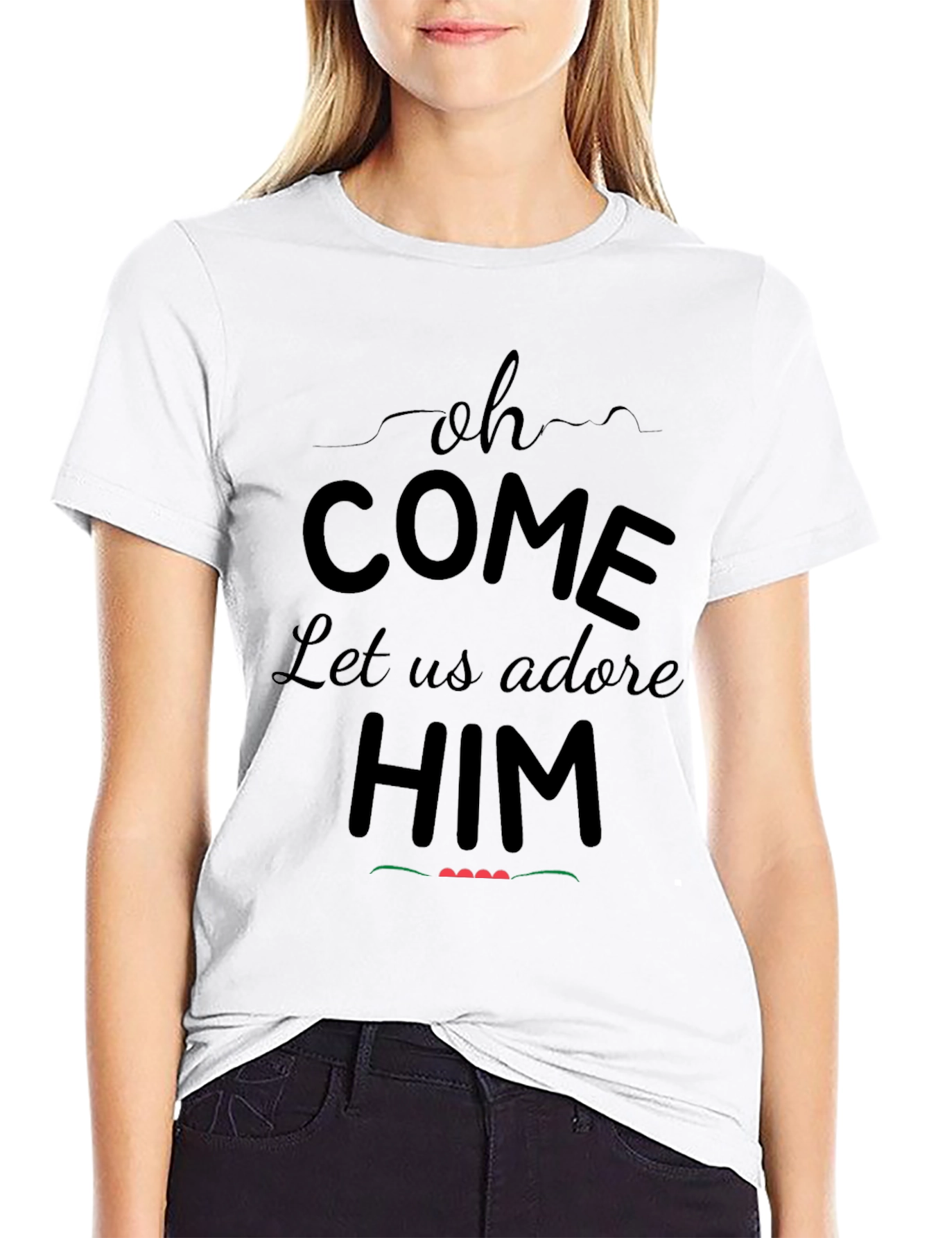 Oh Come Let Us Adore Him Christmas T-Shirt