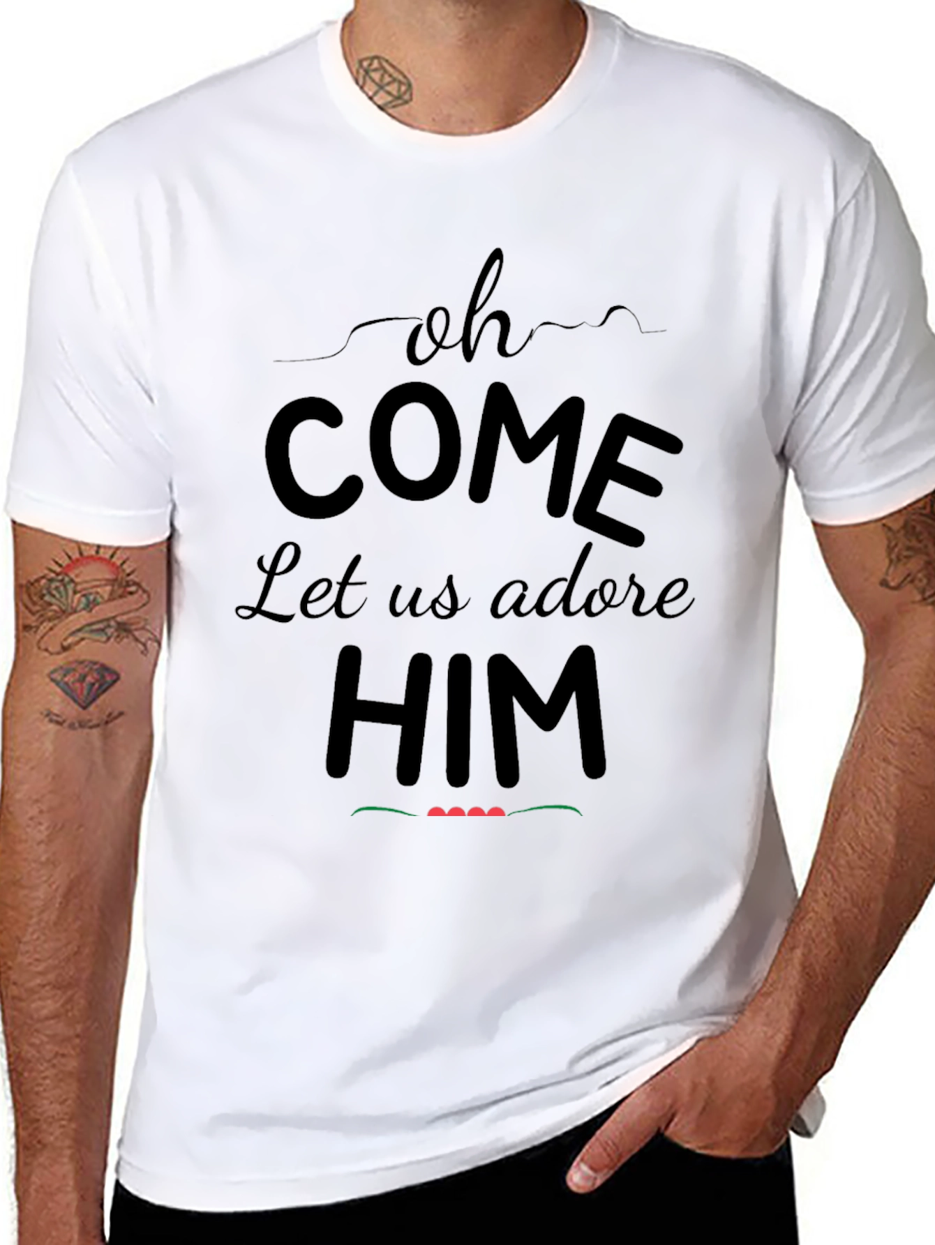 Oh Come Let Us Adore Him Christmas T-Shirt
