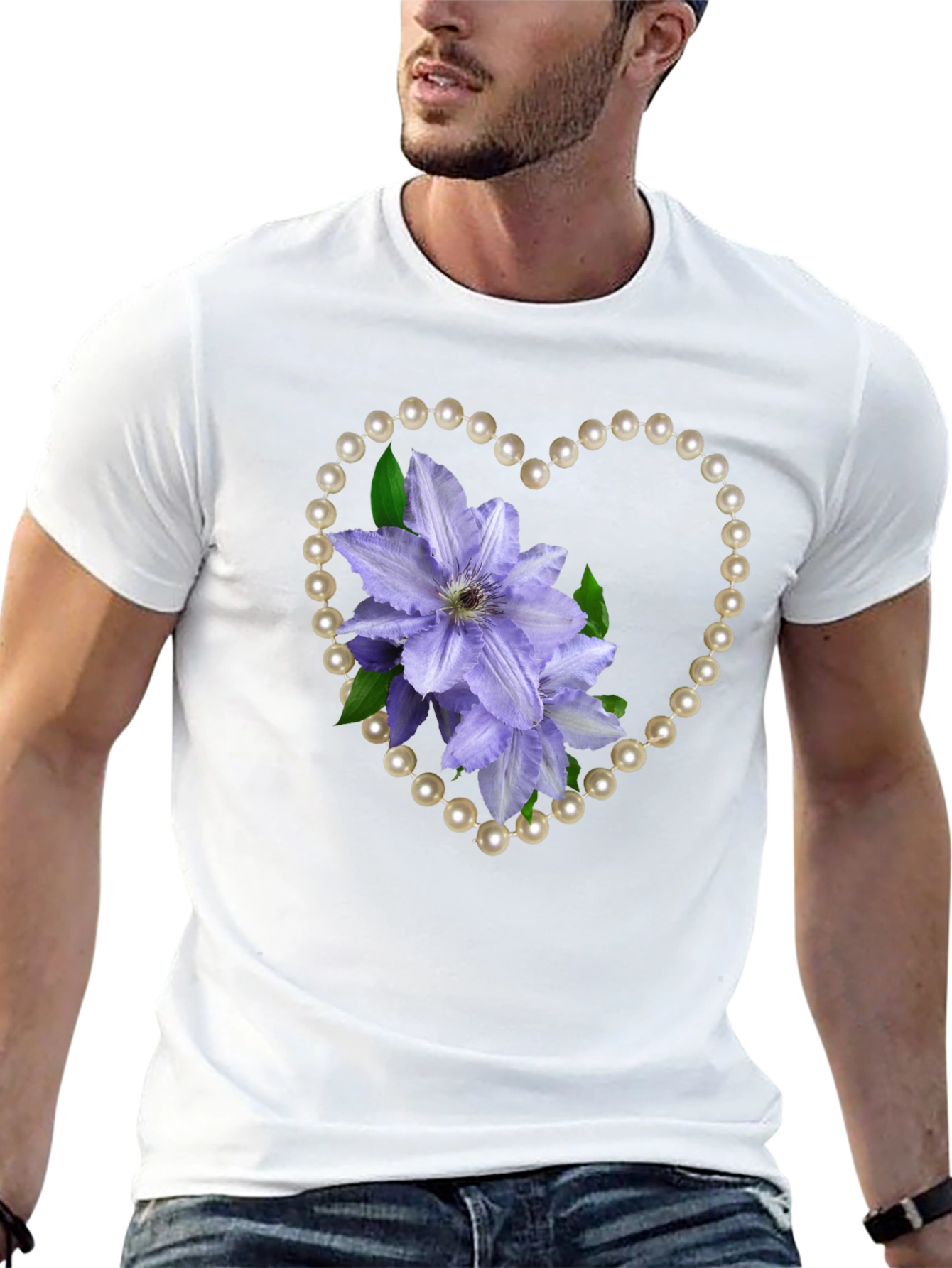Floral Heart Pearl Tee
