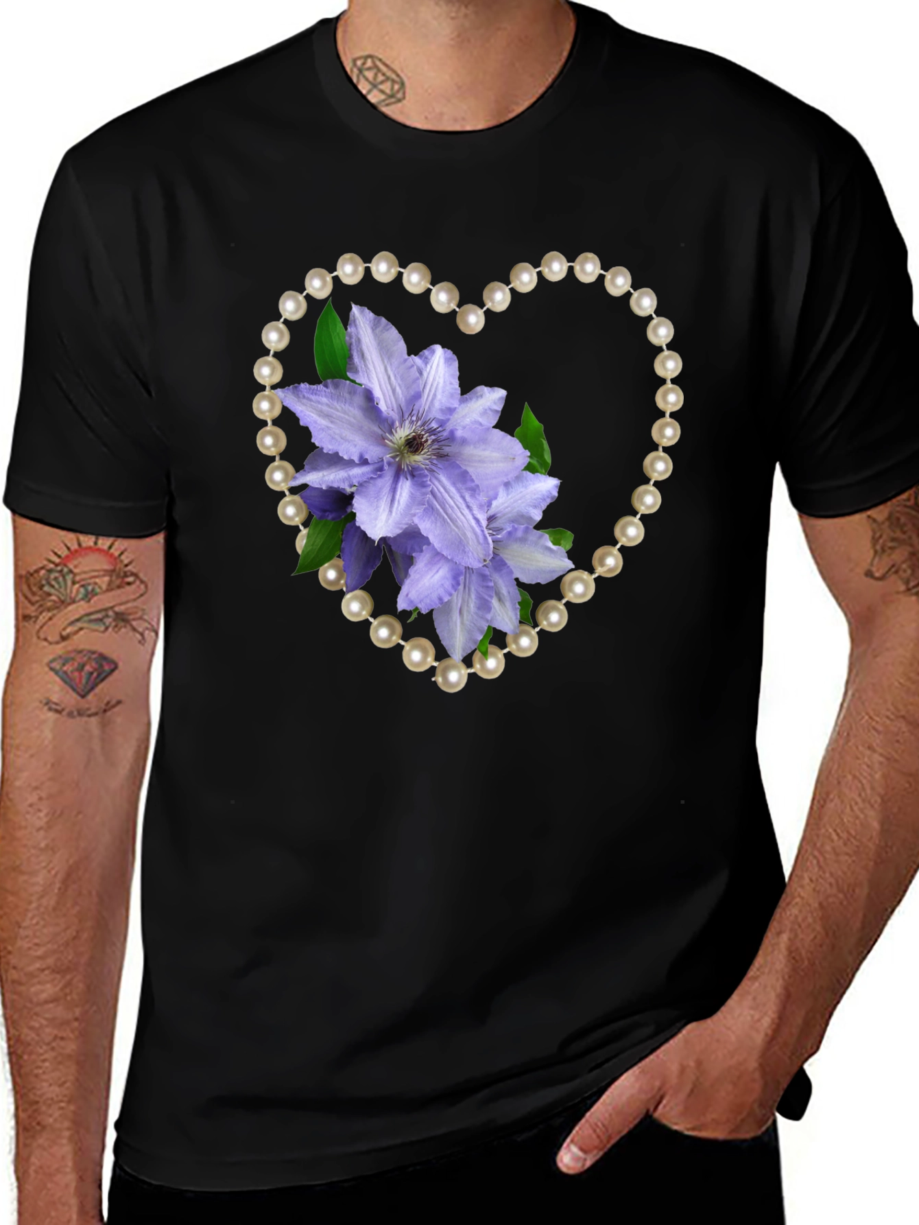 Floral Heart Pearl Tee