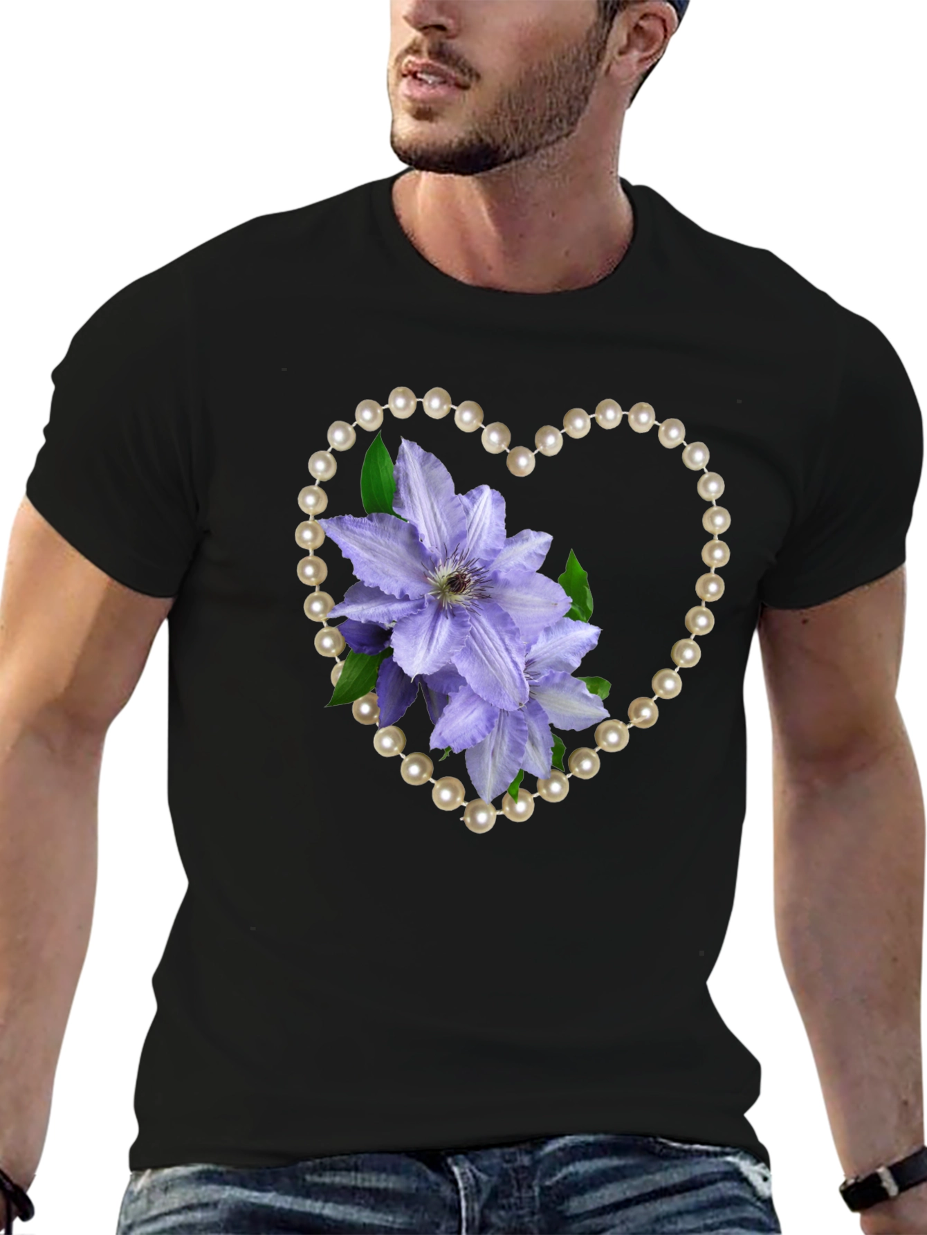 Floral Heart Pearl Tee