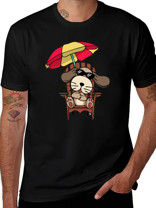 Cool Dog in Chair Graphic T-Shirt
