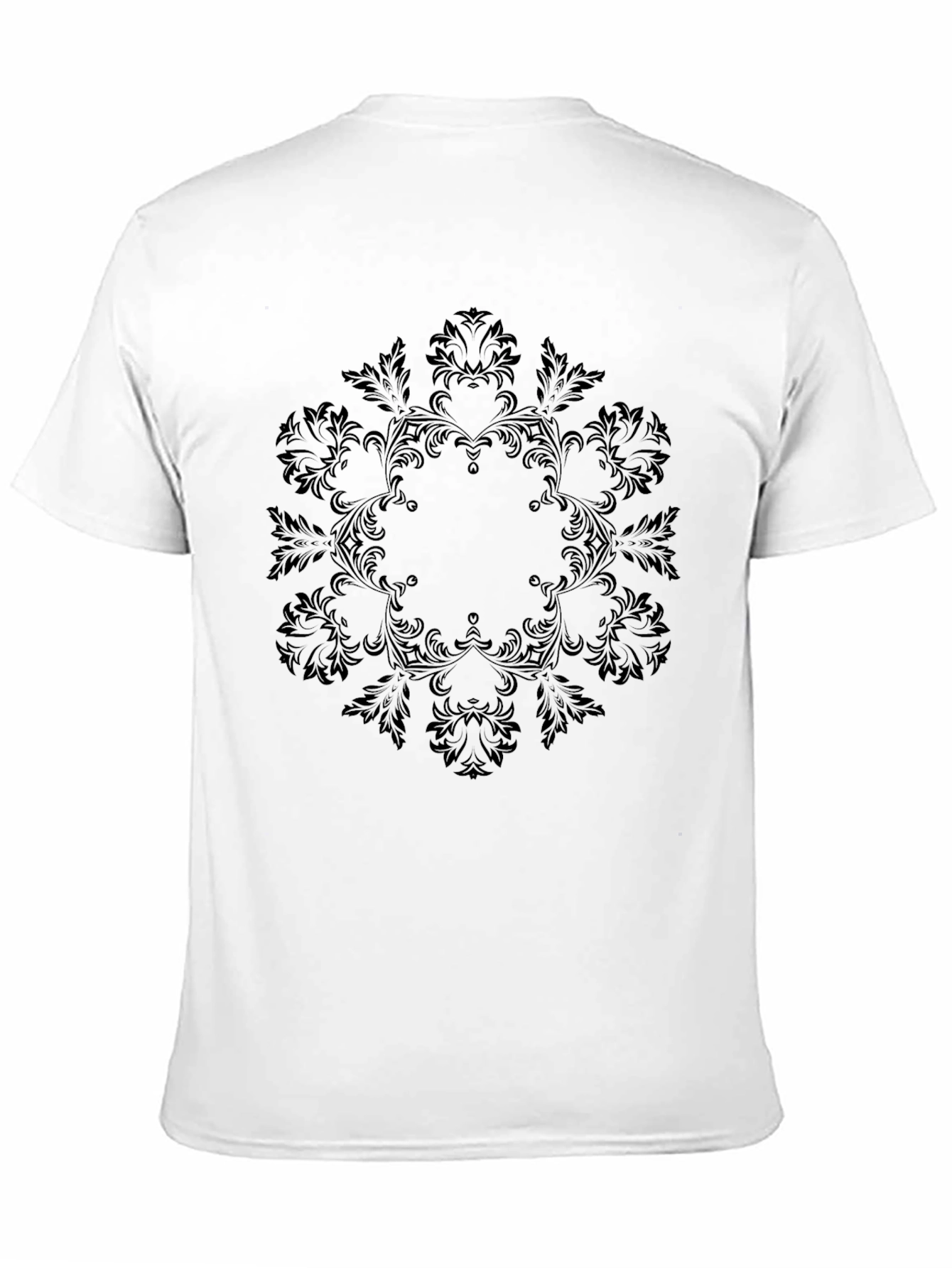 Elegant Black Floral Mandala T-Shirt