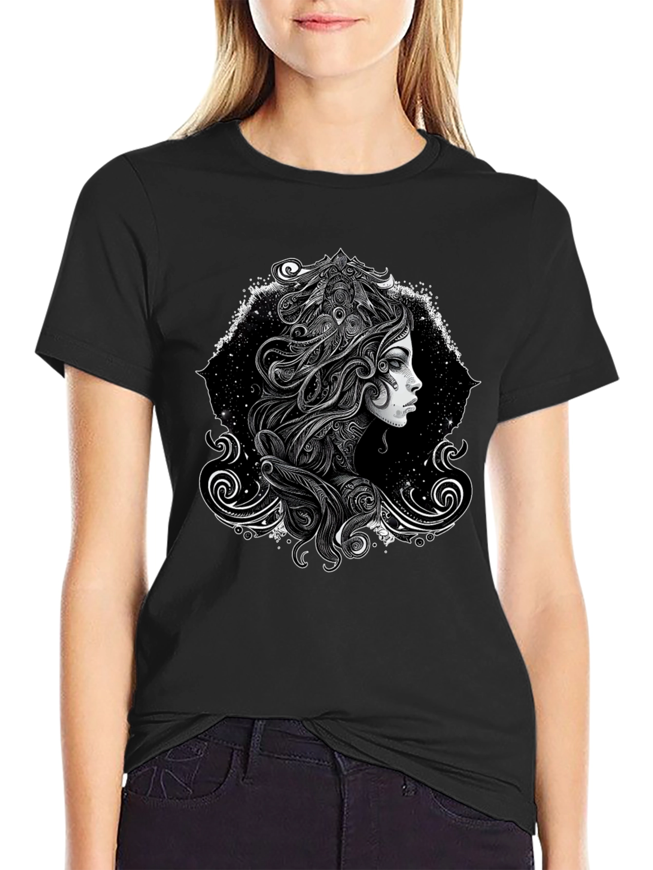 Mystic Woman Graphic Black Tee