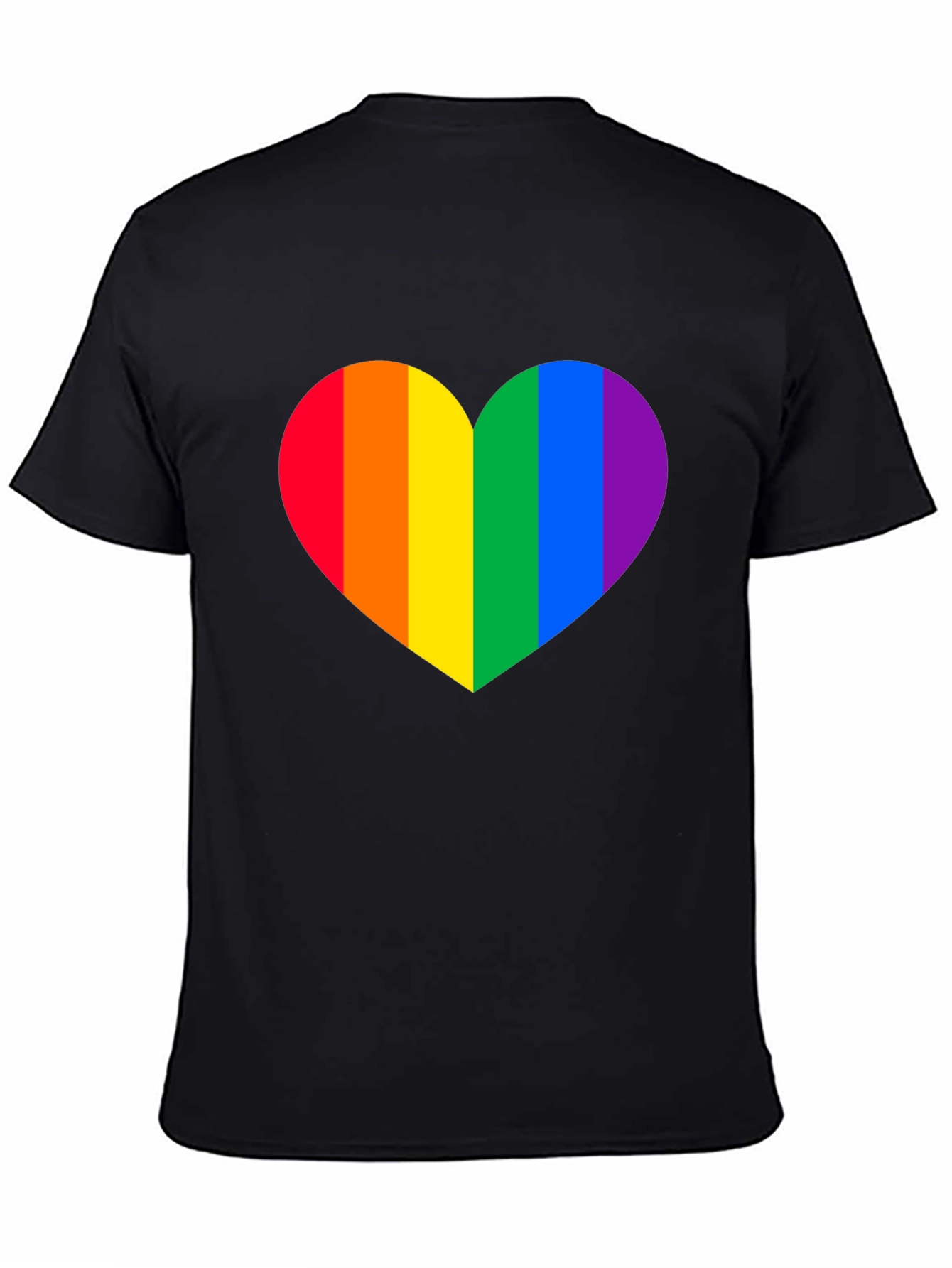 Rainbow Heart Pride T-Shirt - Classic Black Tee