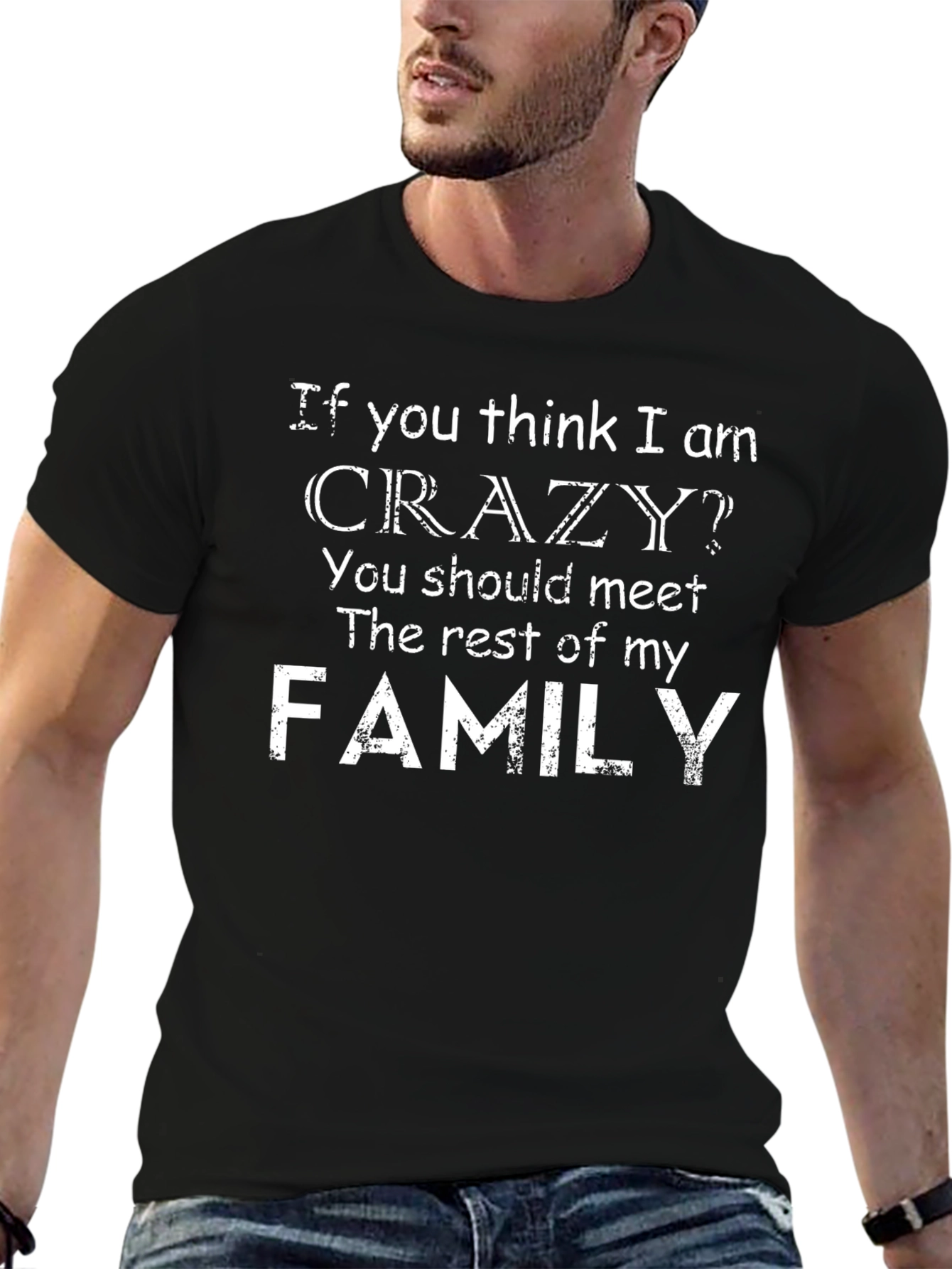 Crazy Family Black Graphic Tee