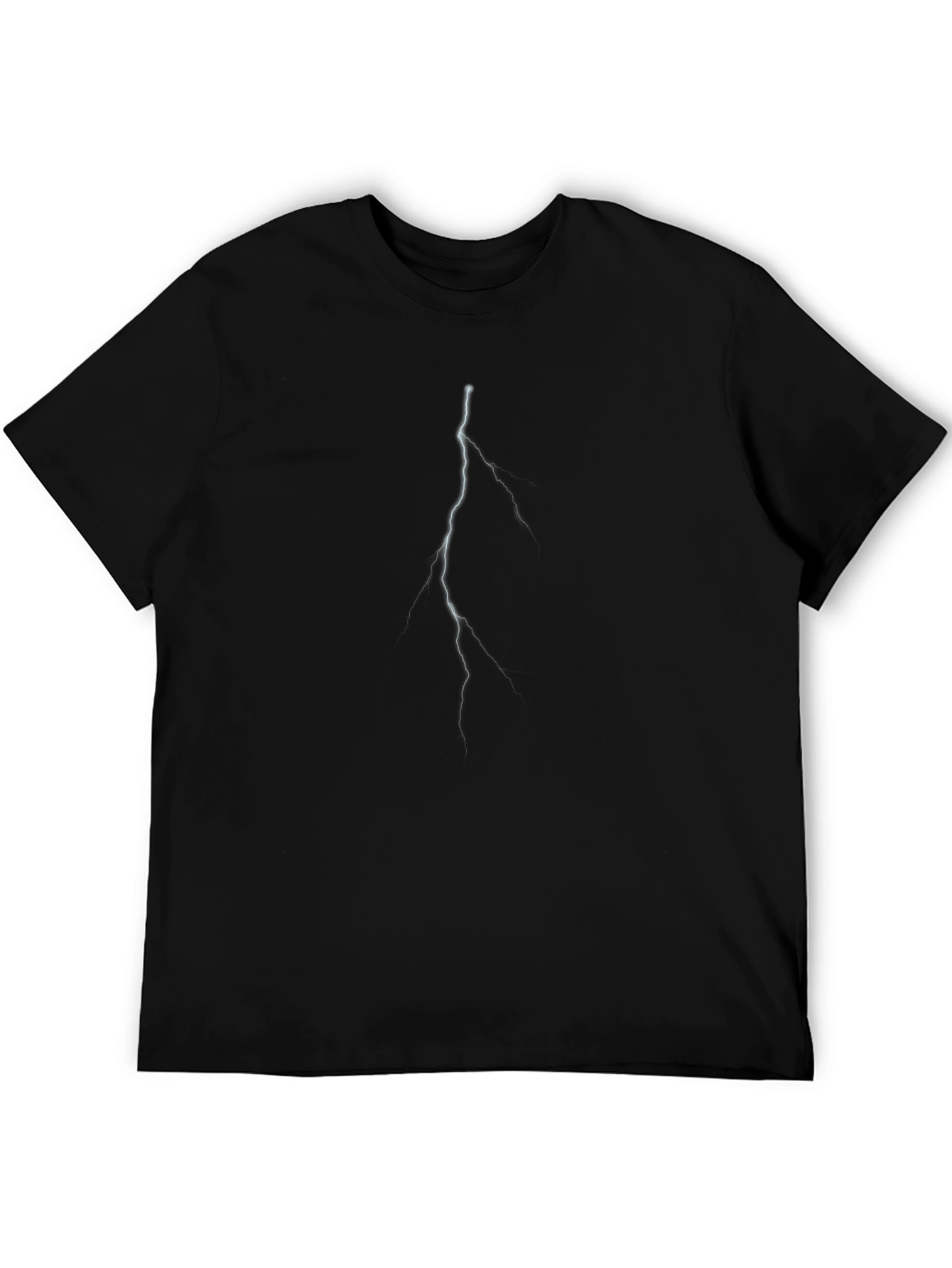 Lightning Bolt Graphic Tee - Black Casual T-Shirt
