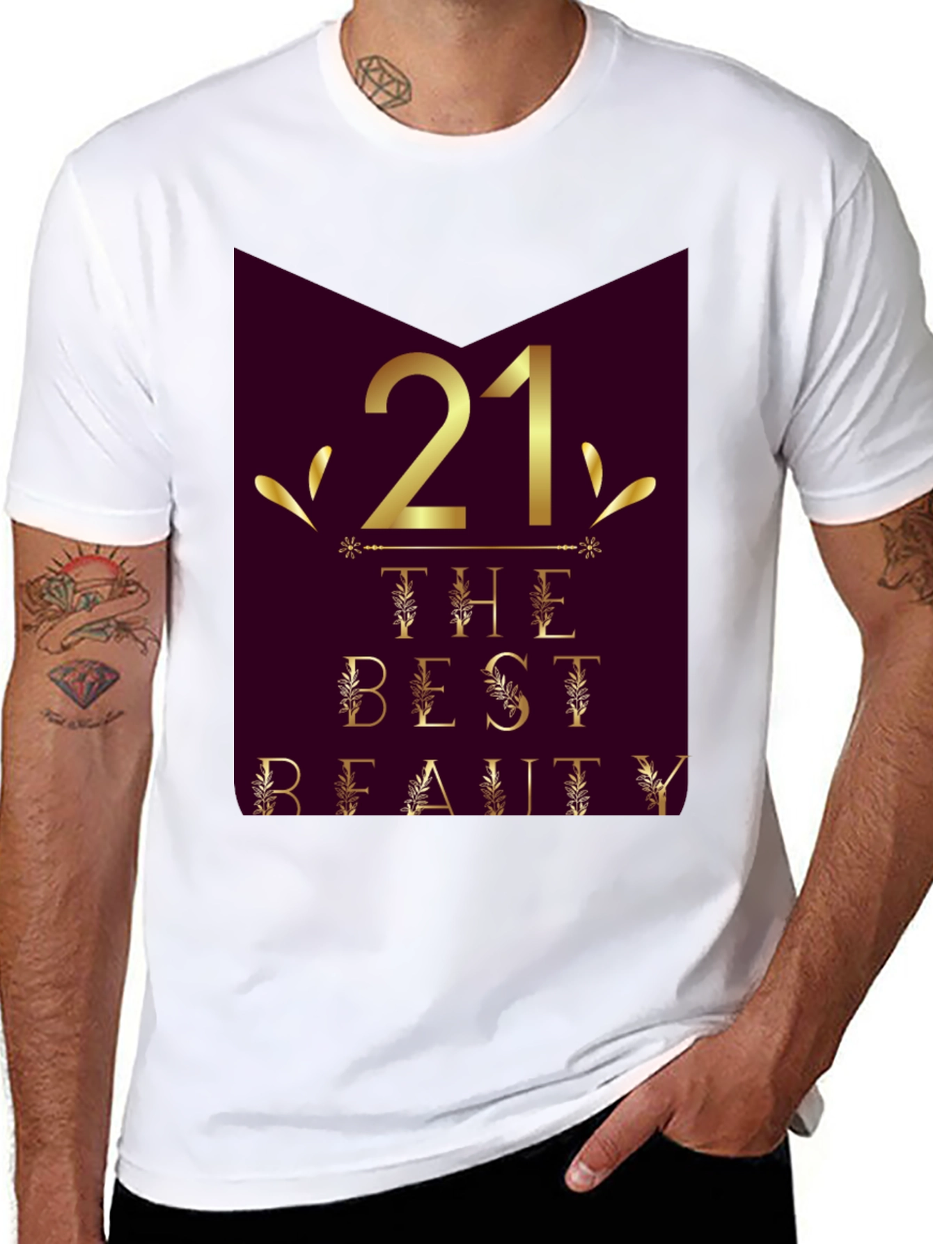 21st Birthday Beauty Graphic Tee - Stylish Celebration Shirt