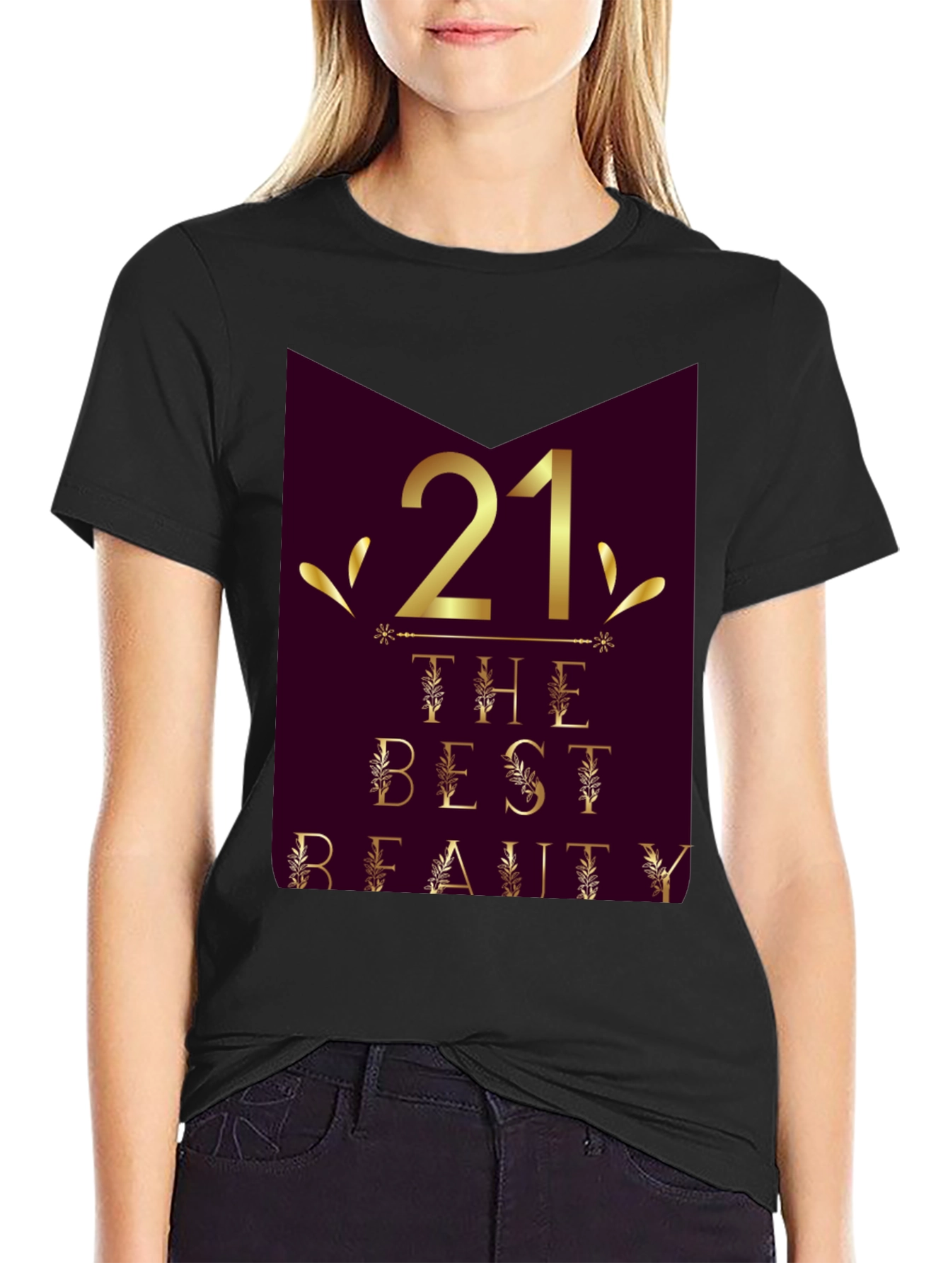21st Birthday Beauty Graphic Tee - Stylish Celebration Shirt