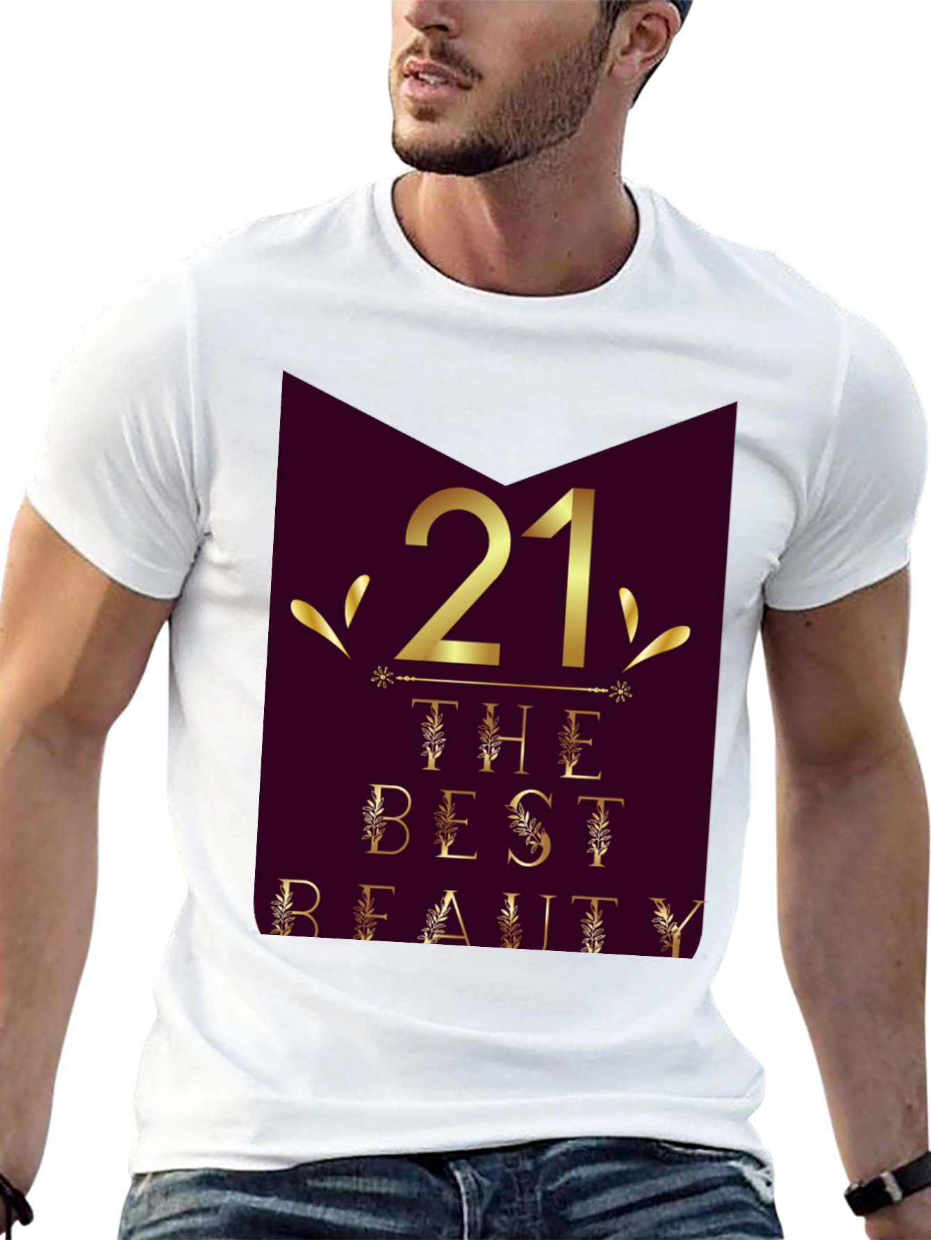 21st Birthday Beauty Graphic Tee - Stylish Celebration Shirt
