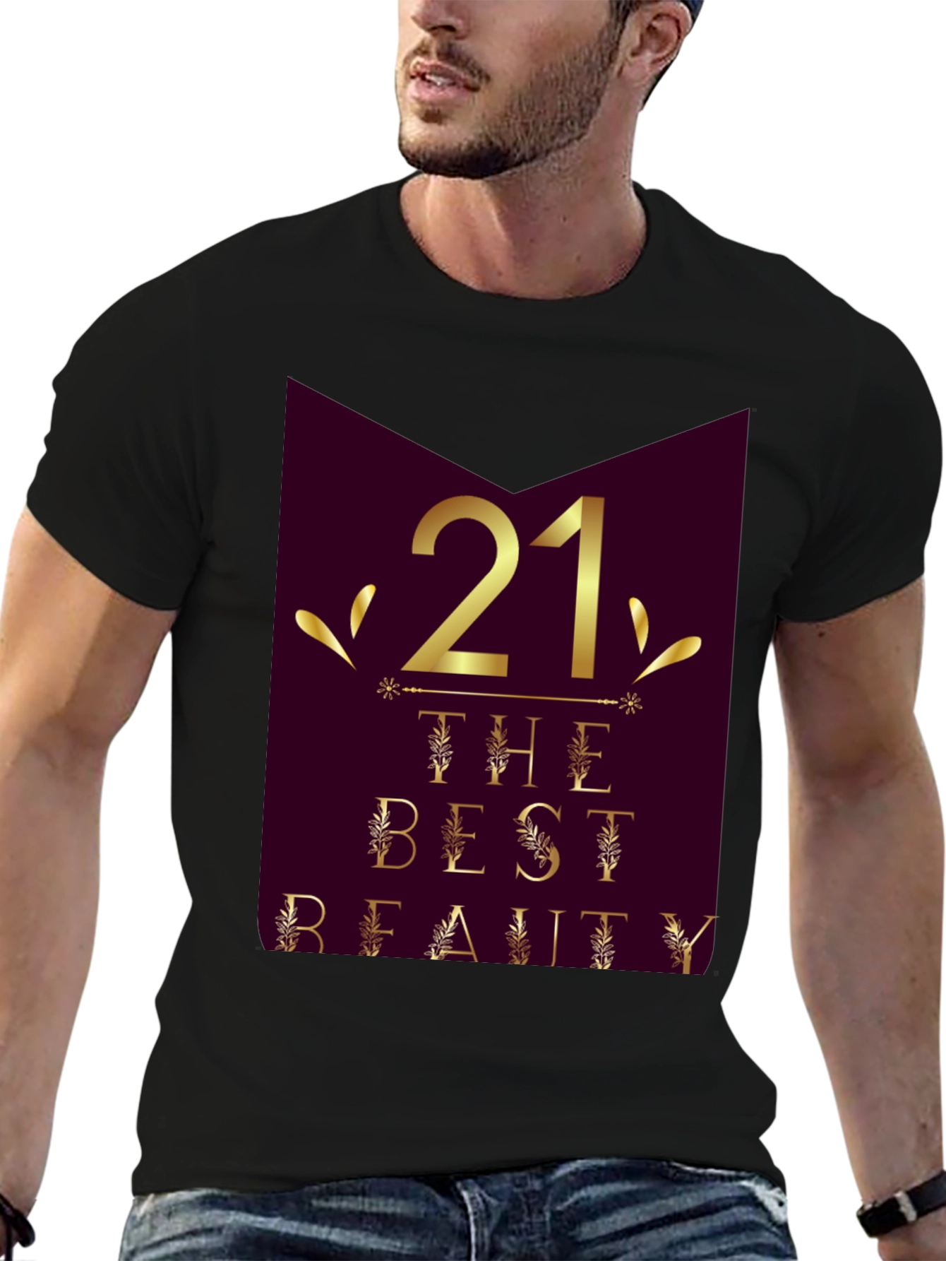 21st Birthday Beauty Graphic Tee - Stylish Celebration Shirt