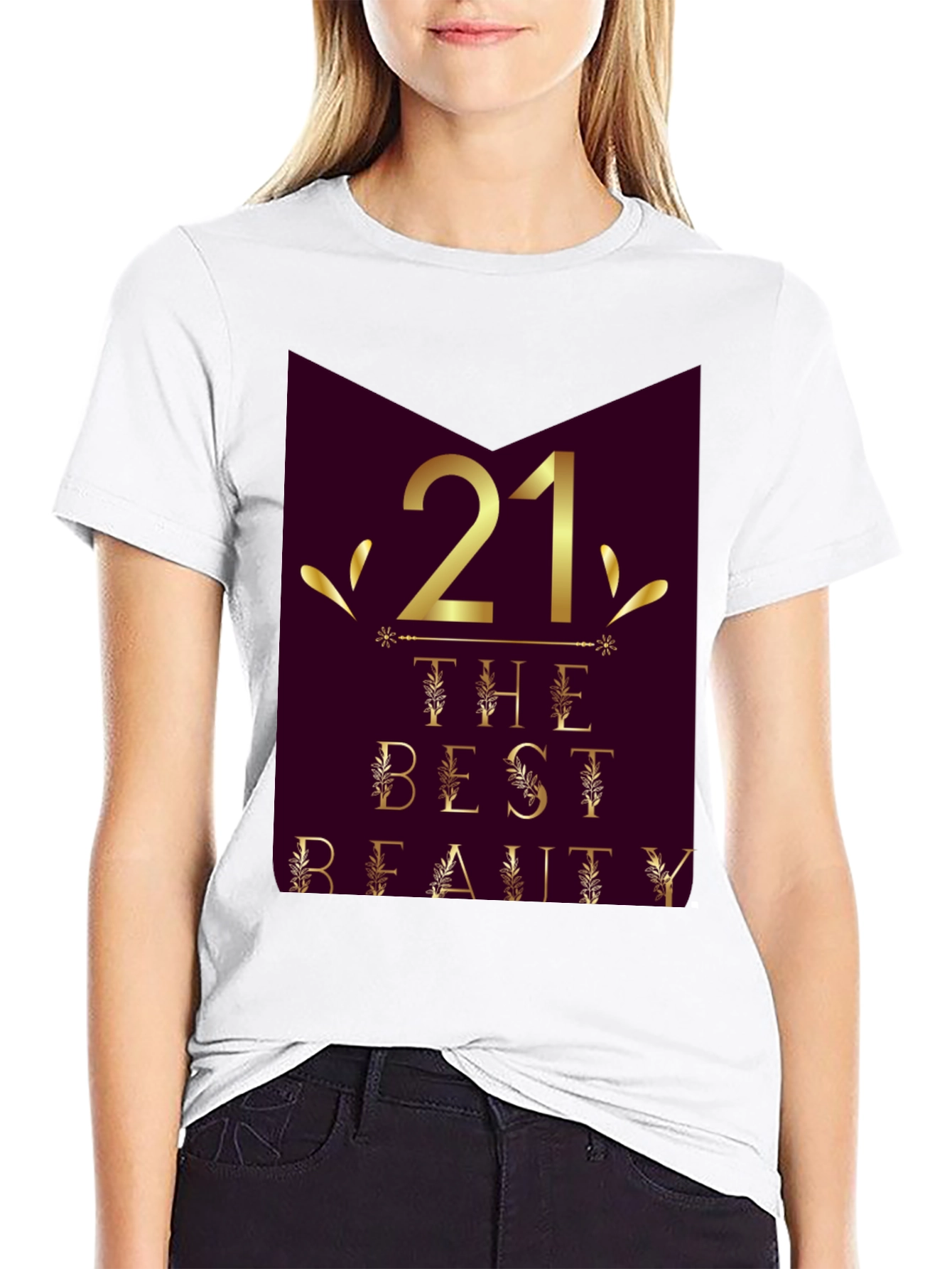 21st Birthday Beauty Graphic Tee - Stylish Celebration Shirt