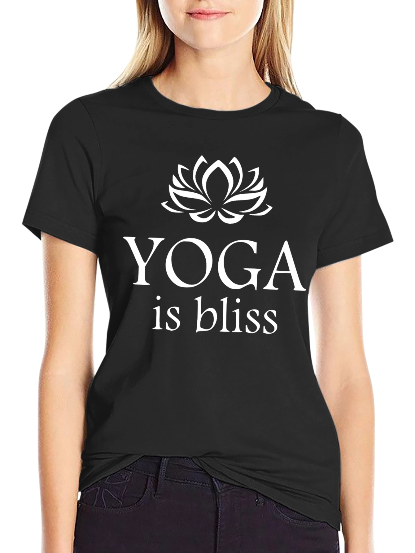 Yoga is Bliss Graphic Tee - Black