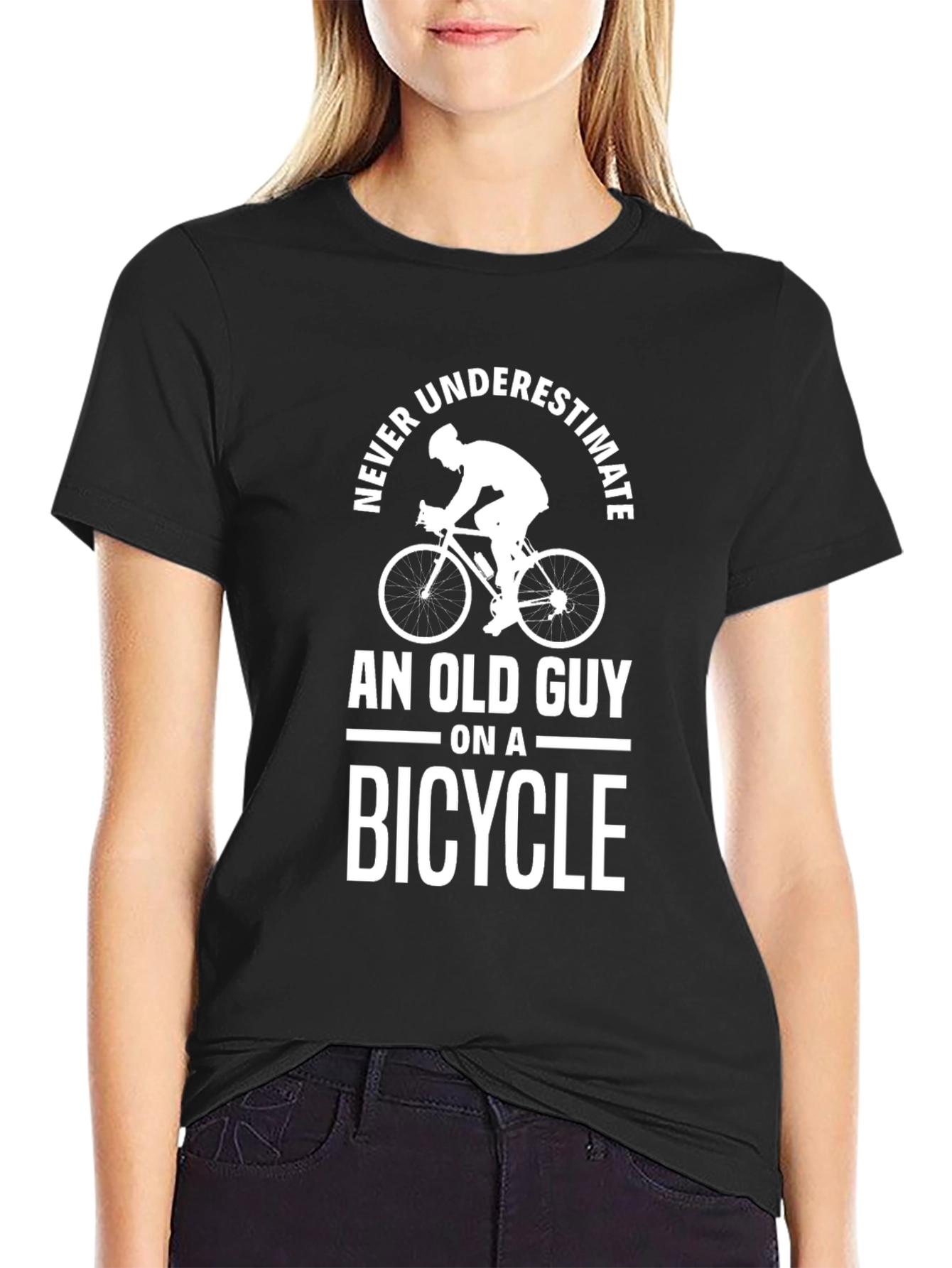 Never Underestimate Old Guy on a Bicycle T-Shirt