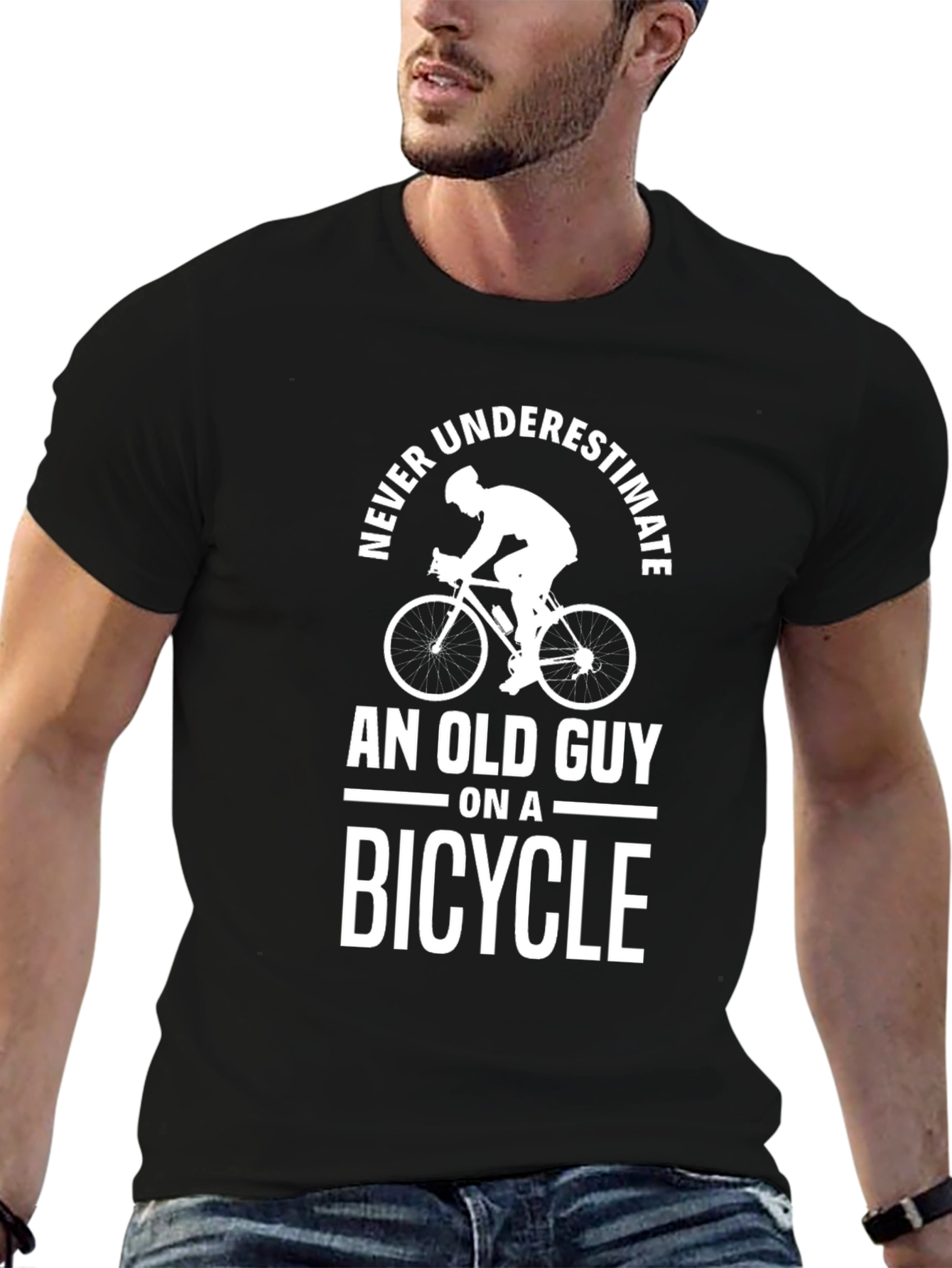 Never Underestimate Old Guy on a Bicycle T-Shirt