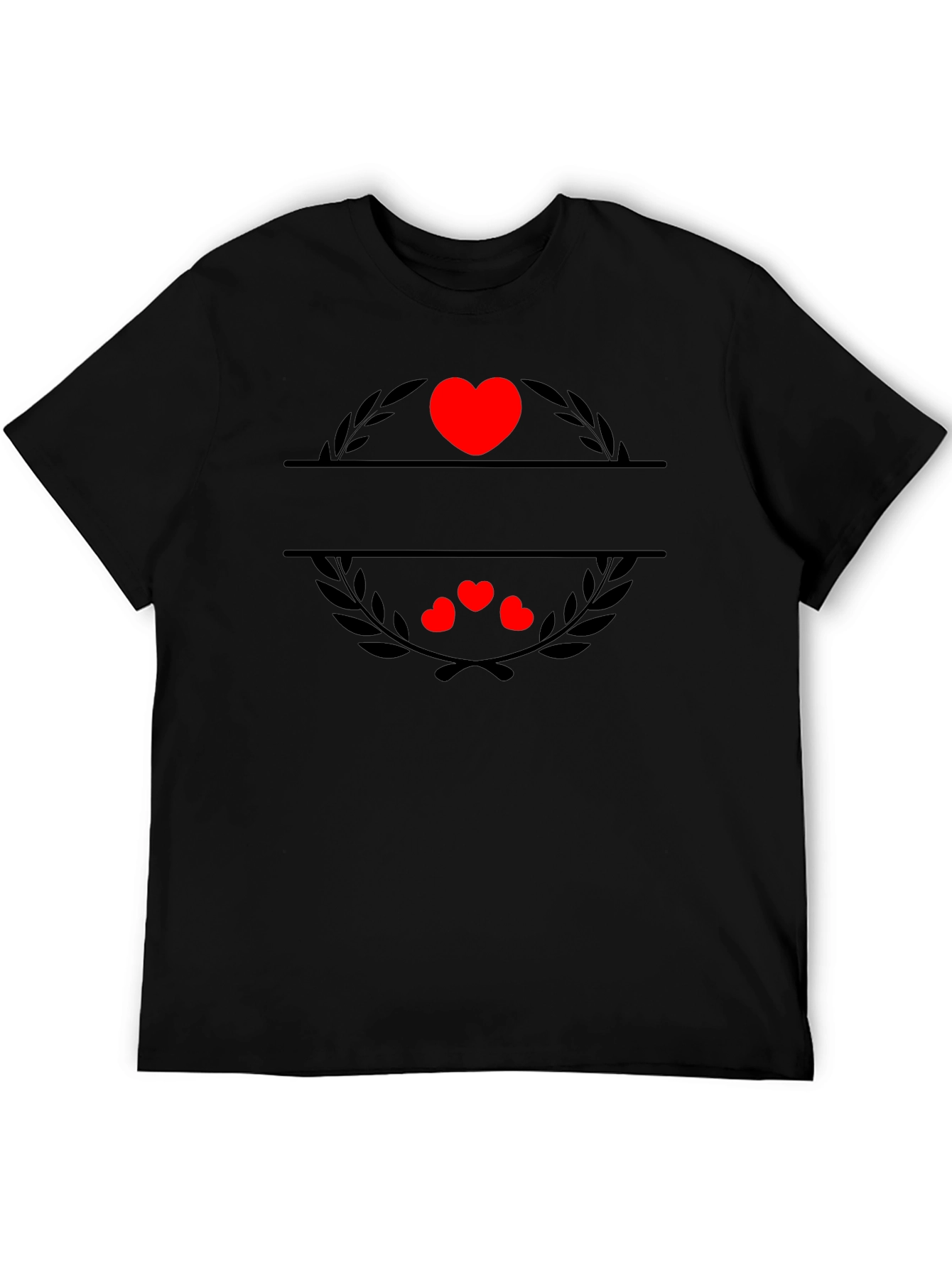 Heart Laurel Black Graphic Tee