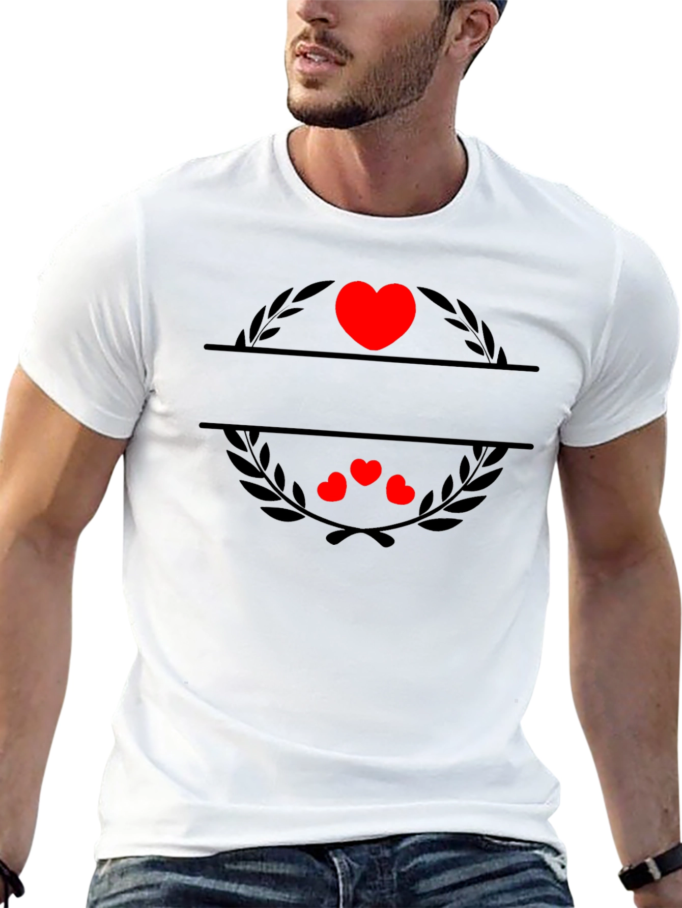 Heart Laurel Black Graphic Tee