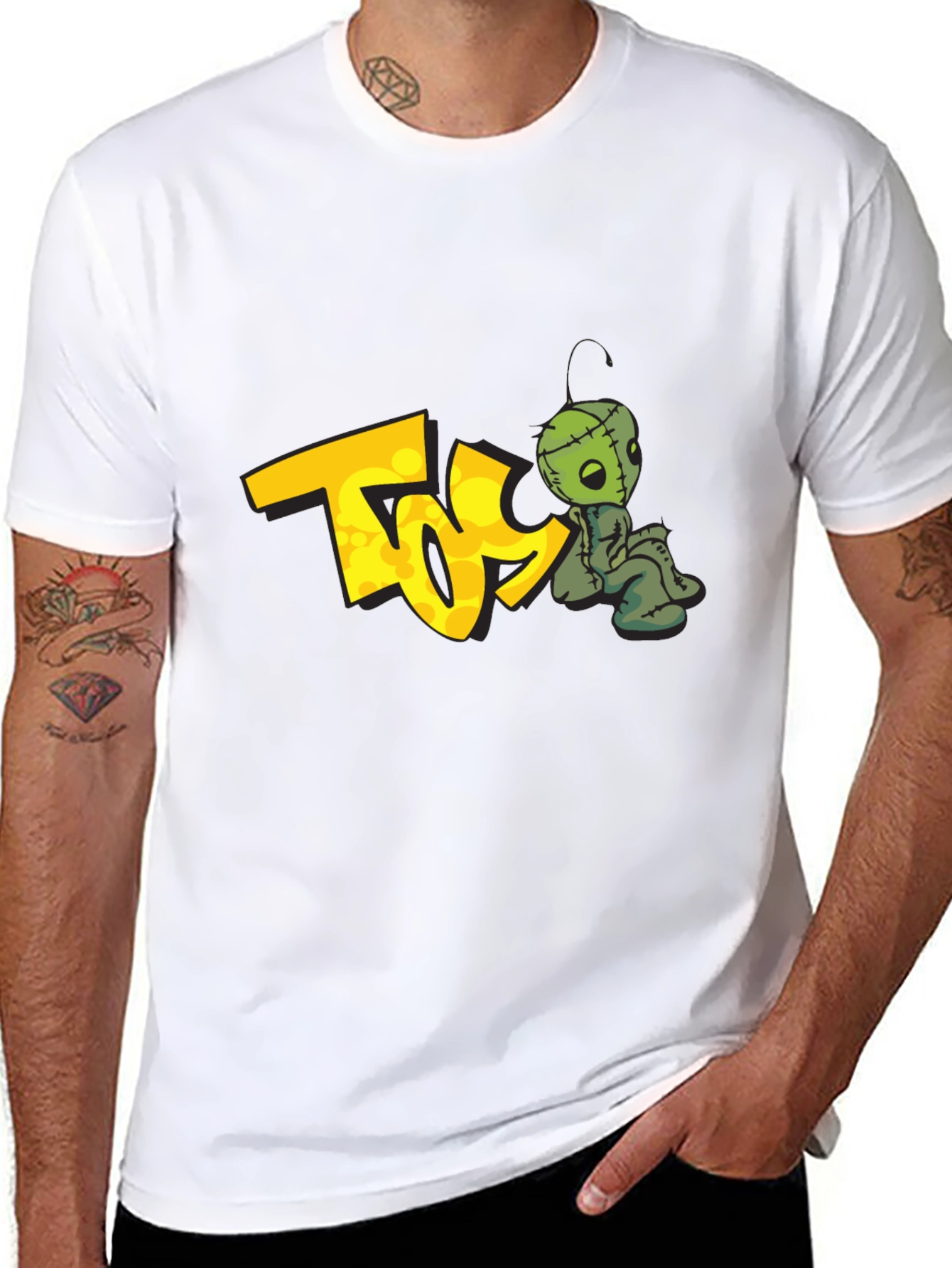 Unique Graphic Tee - Creepy Doll Design