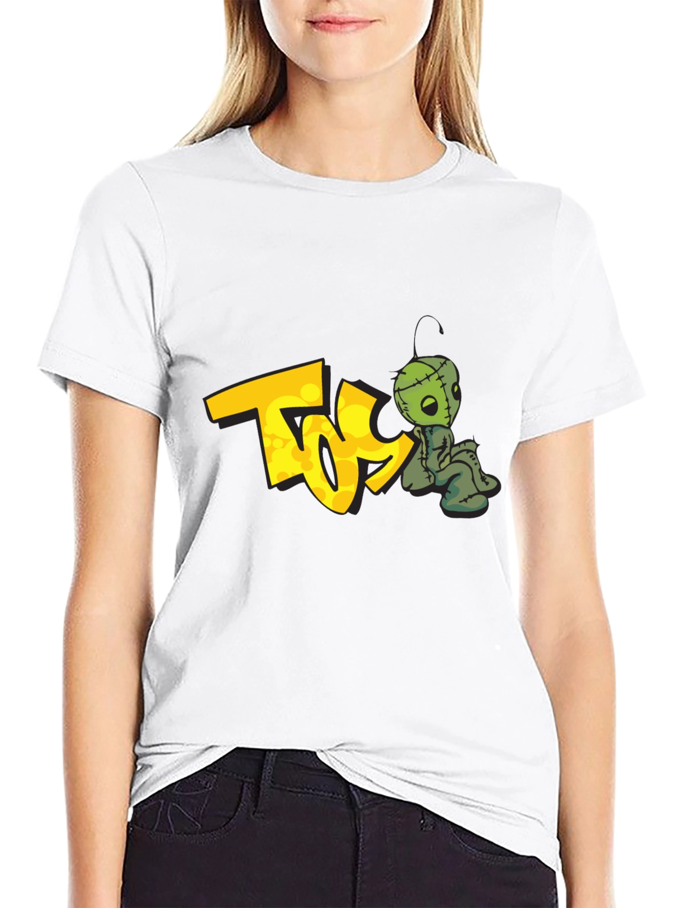 Unique Graphic Tee - Creepy Doll Design