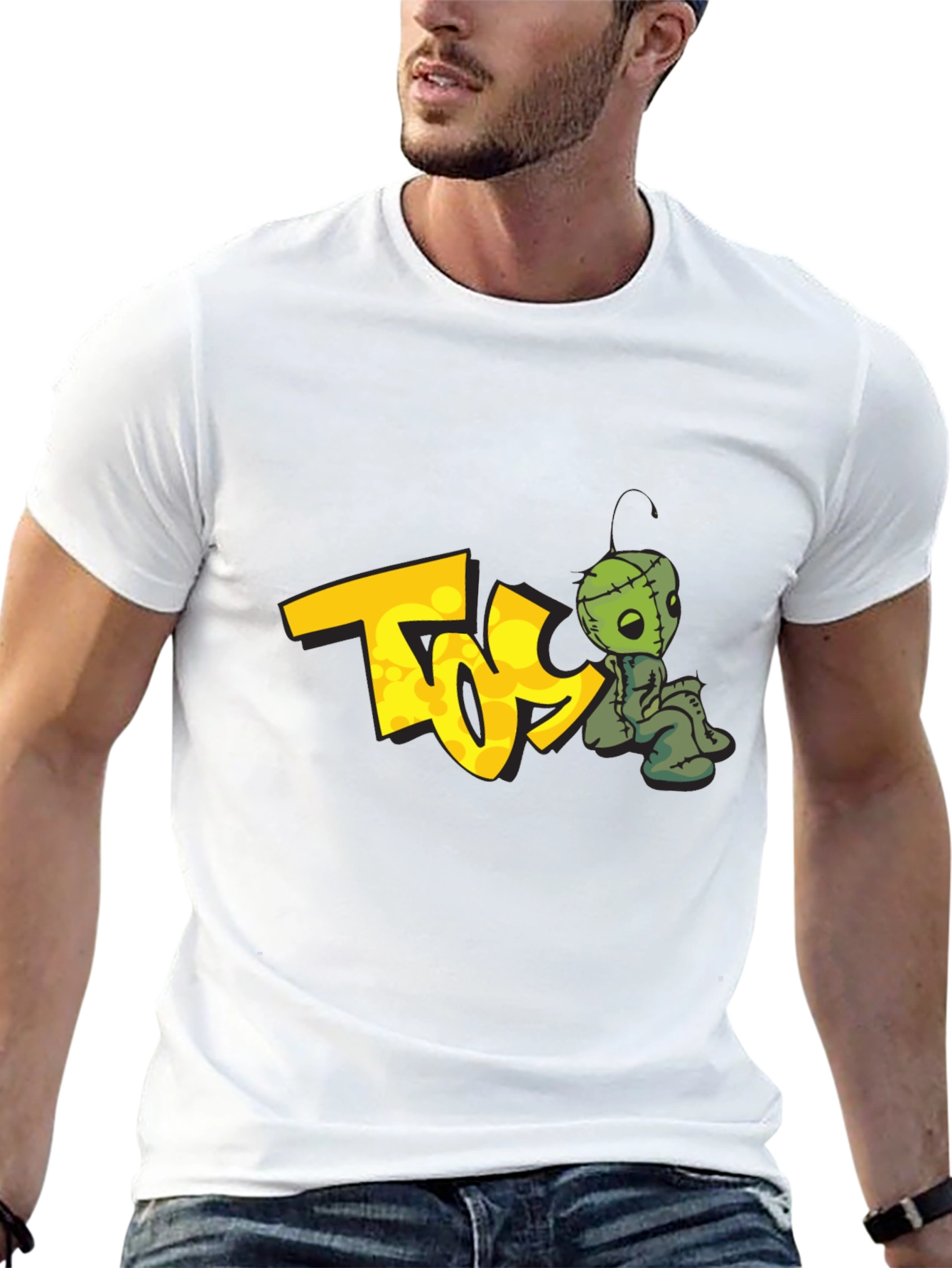 Unique Graphic Tee - Creepy Doll Design