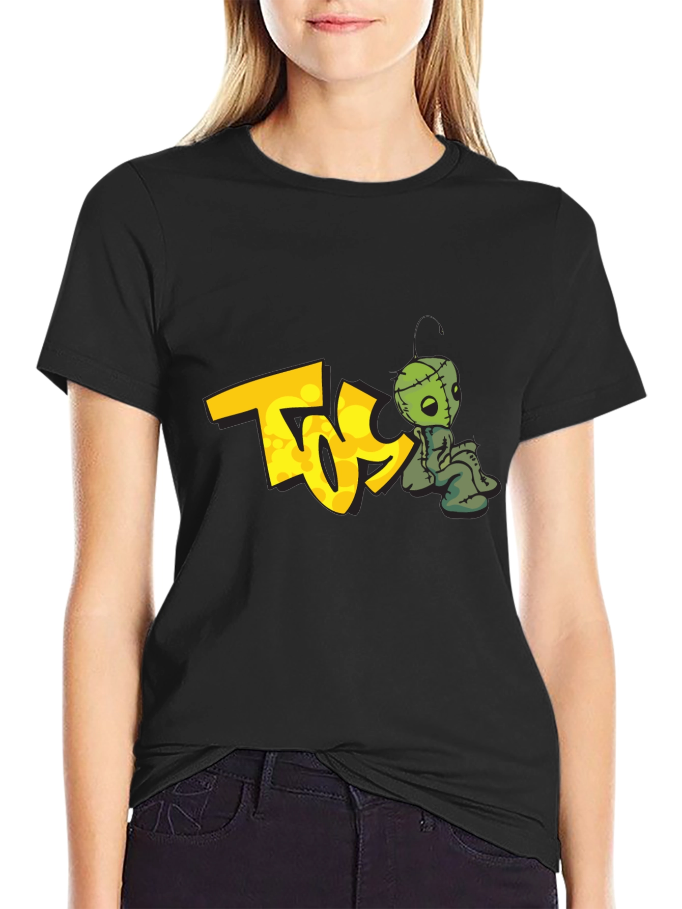 Unique Graphic Tee - Creepy Doll Design