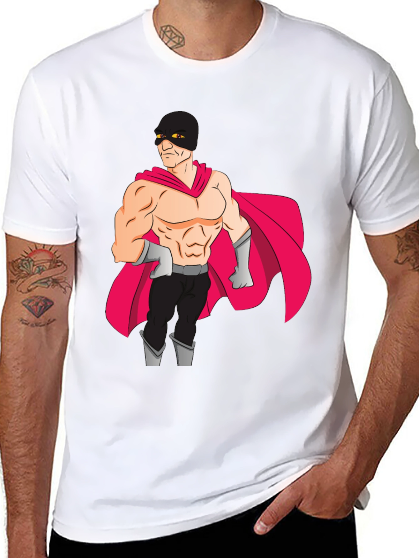Superhero Graphic Black T-Shirt
