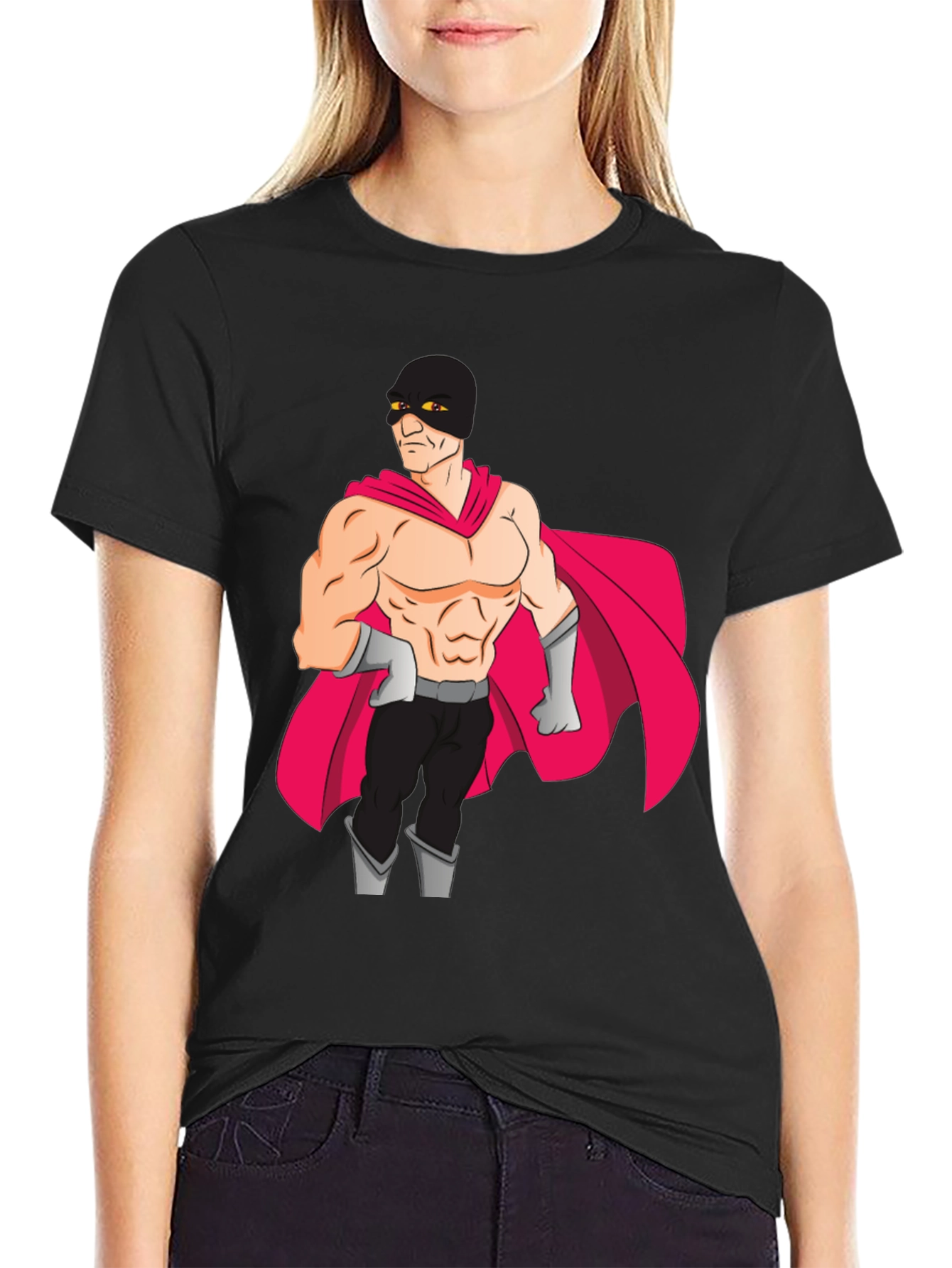 Superhero Graphic Black T-Shirt