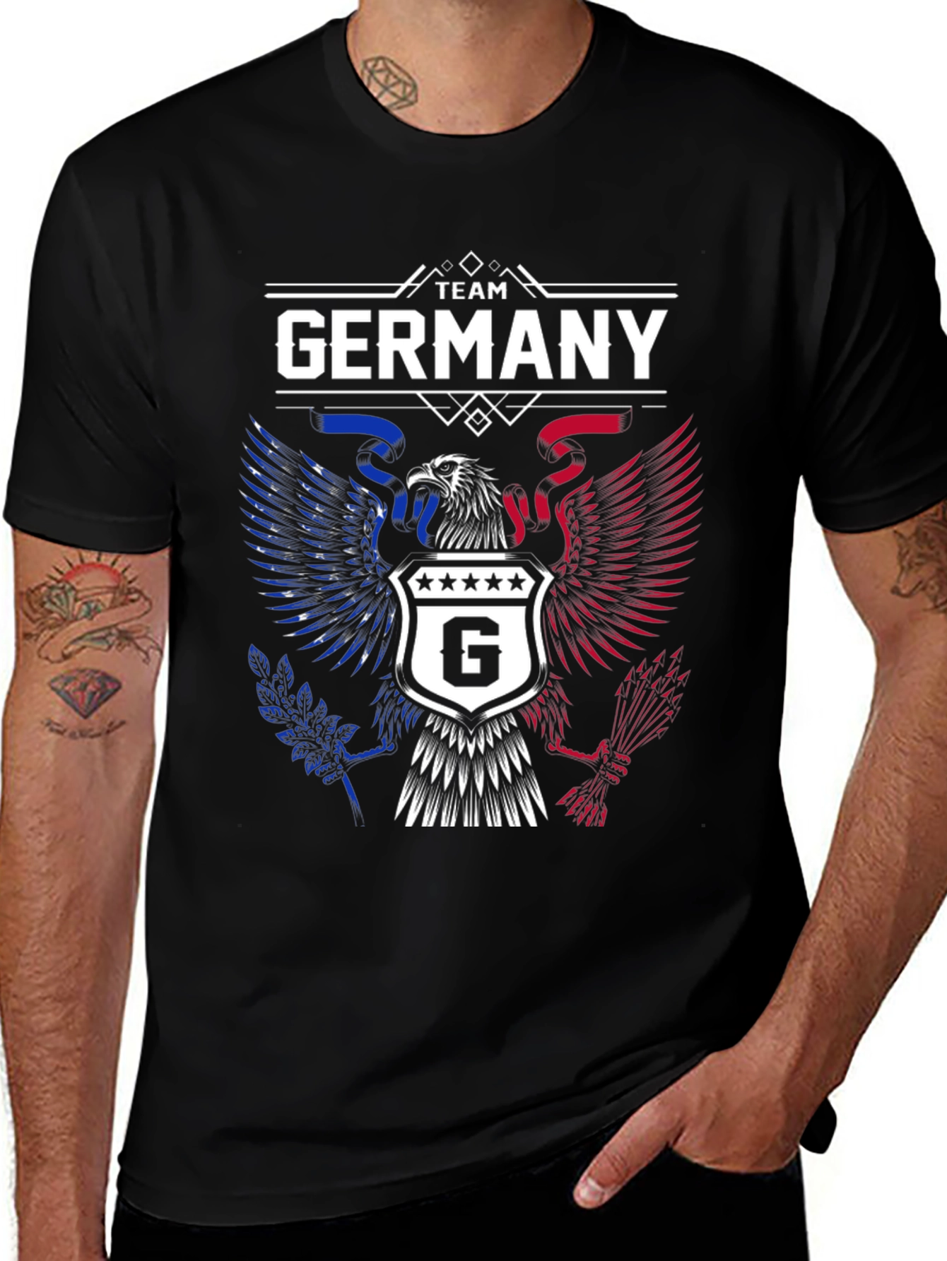 Team Germany Graphic T-Shirt - Patriotic Eagle Design