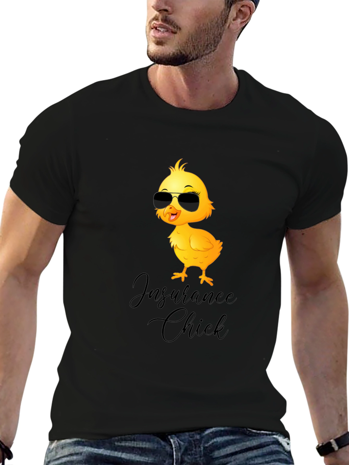 Insurance Chick T-Shirt - Funny Cartoon Bird Tee