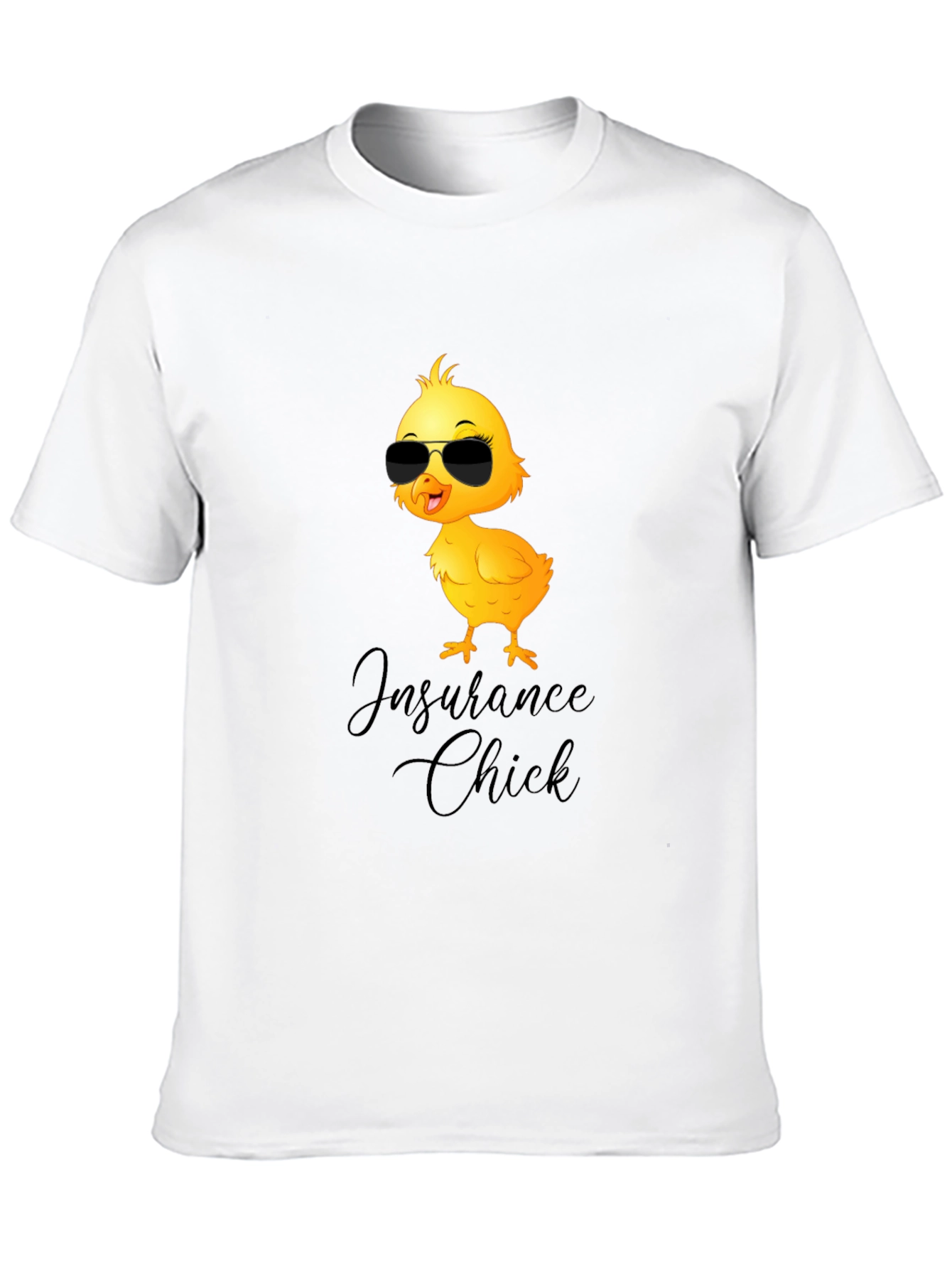 Insurance Chick T-Shirt - Funny Cartoon Bird Tee