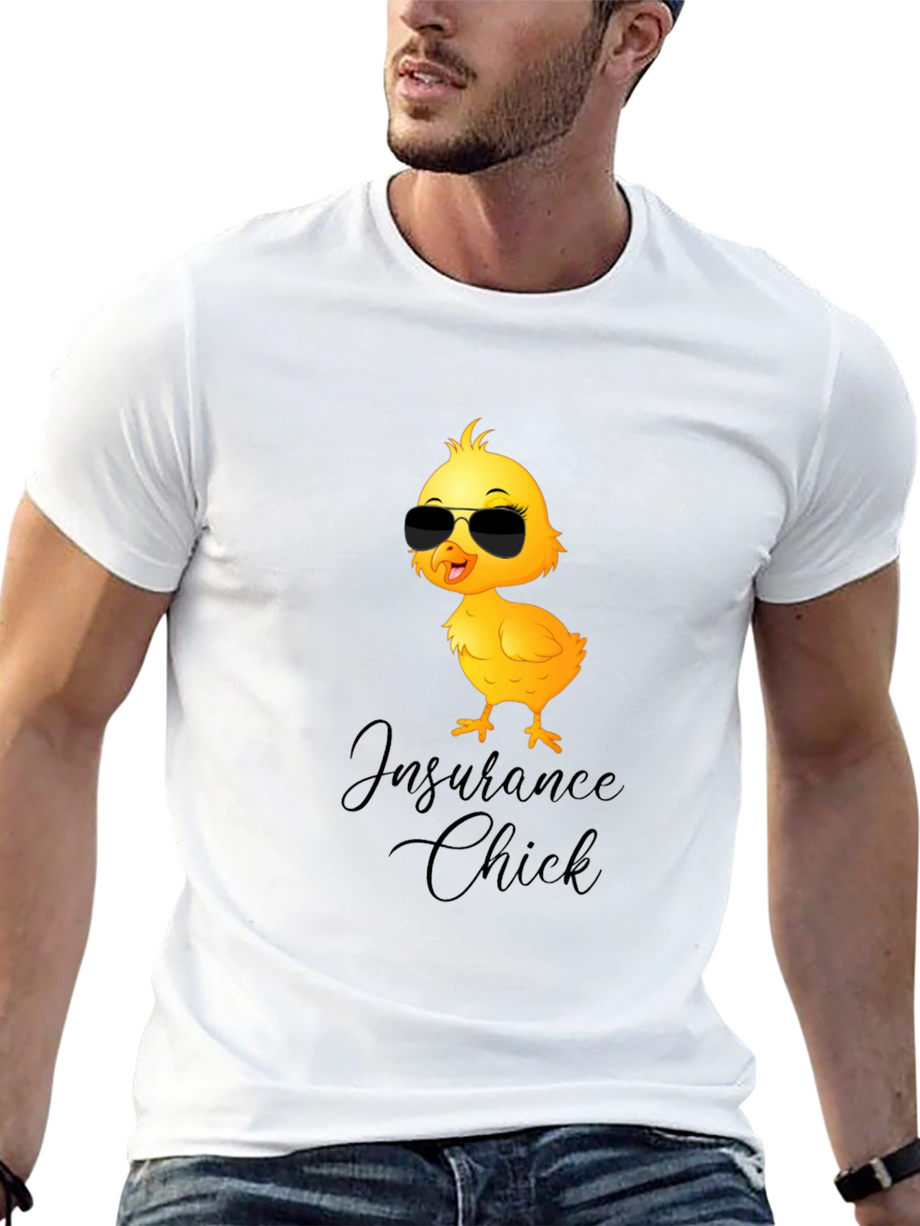 Insurance Chick T-Shirt - Funny Cartoon Bird Tee