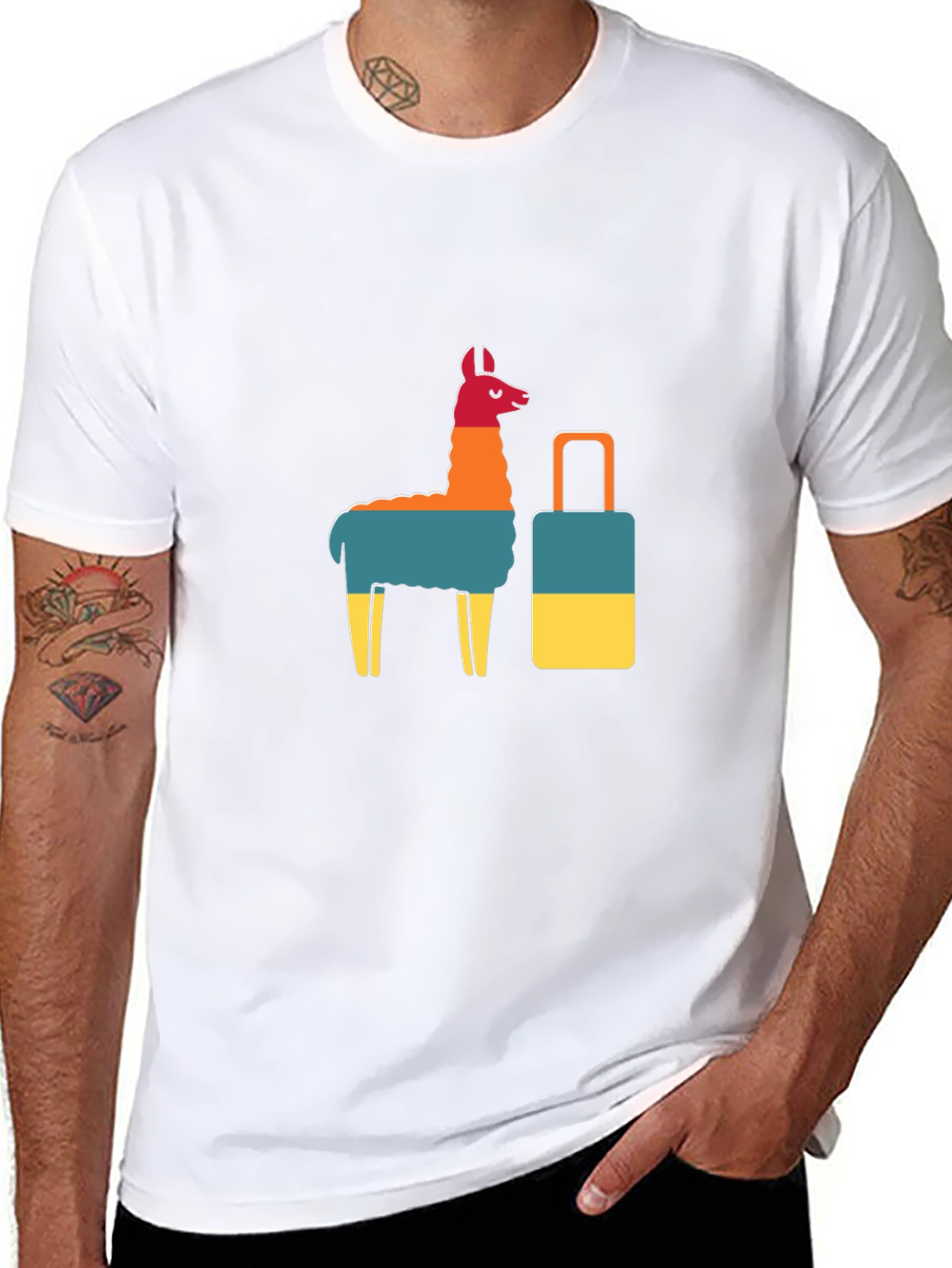 Llama & Suitcase Graphic Tee - Travel Ready!