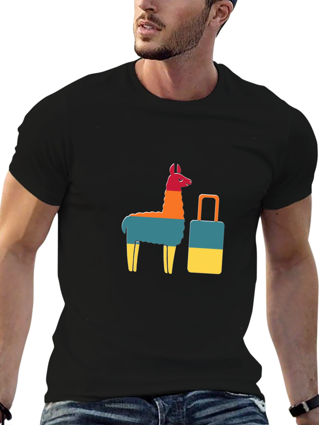Llama & Suitcase Graphic Tee - Travel Ready!