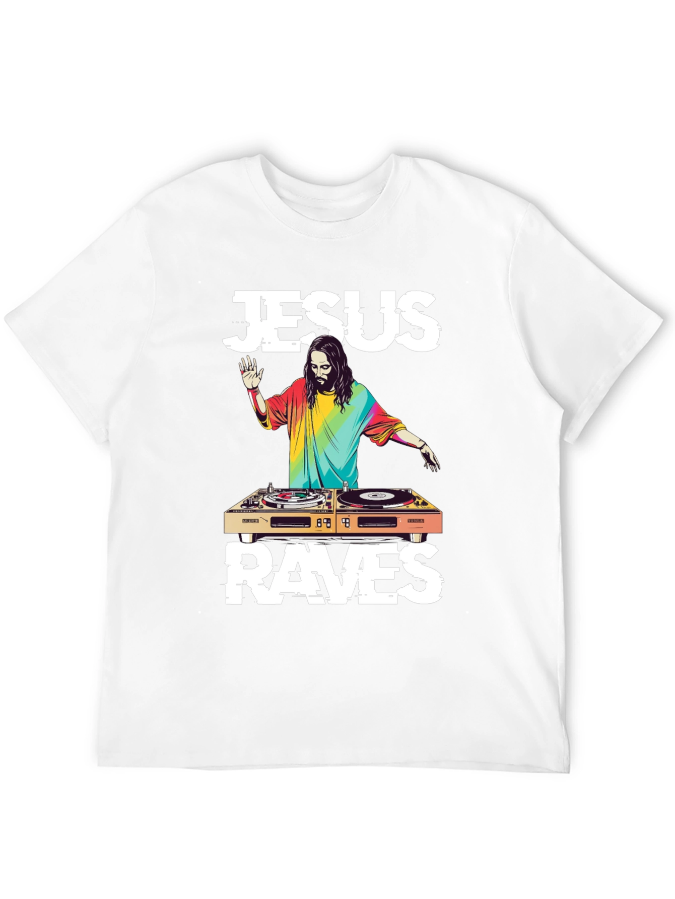 Jesus Raves DJ T-Shirt - Unique Graphic Tee